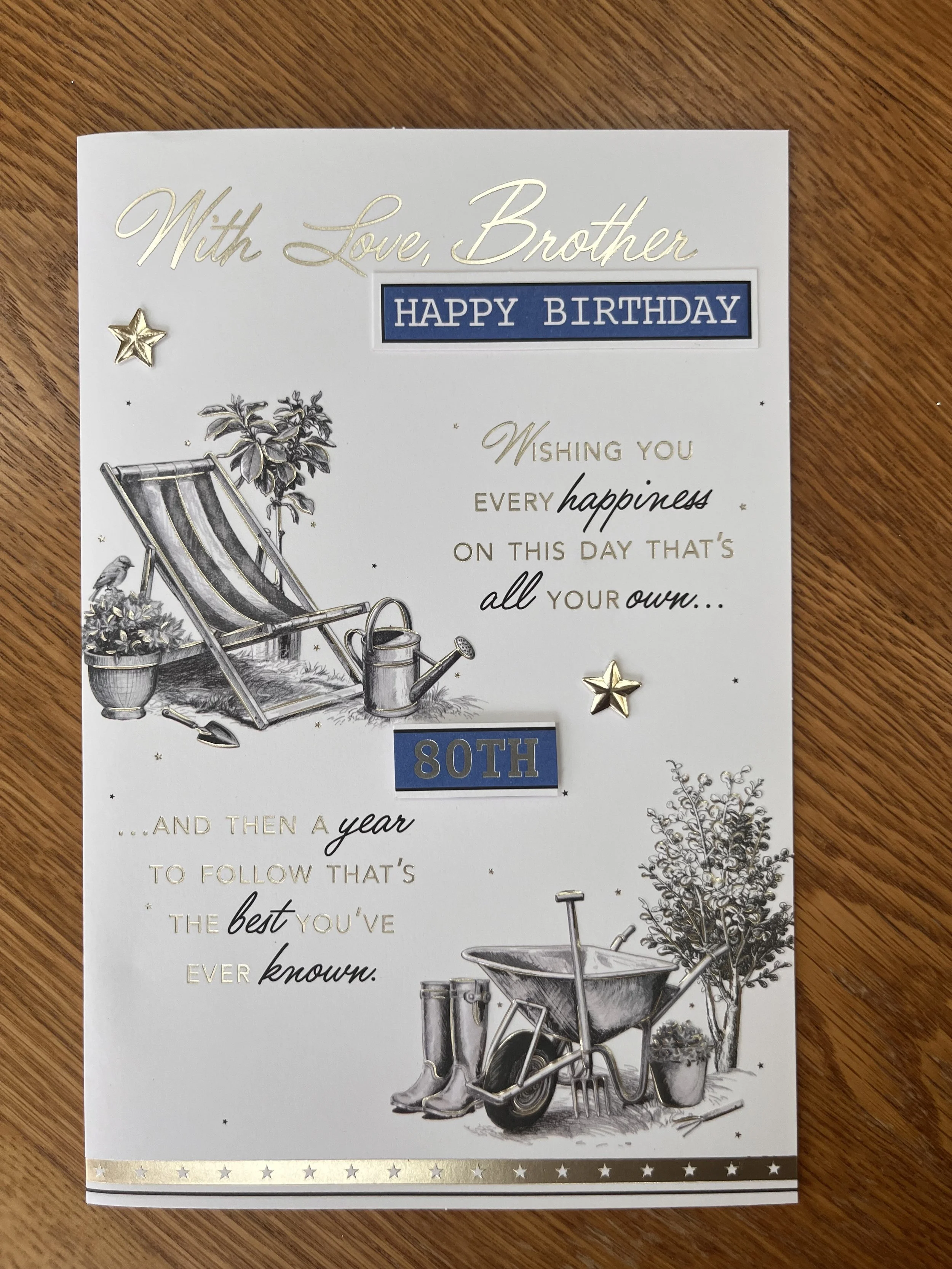 Special Brother 80th birthday card