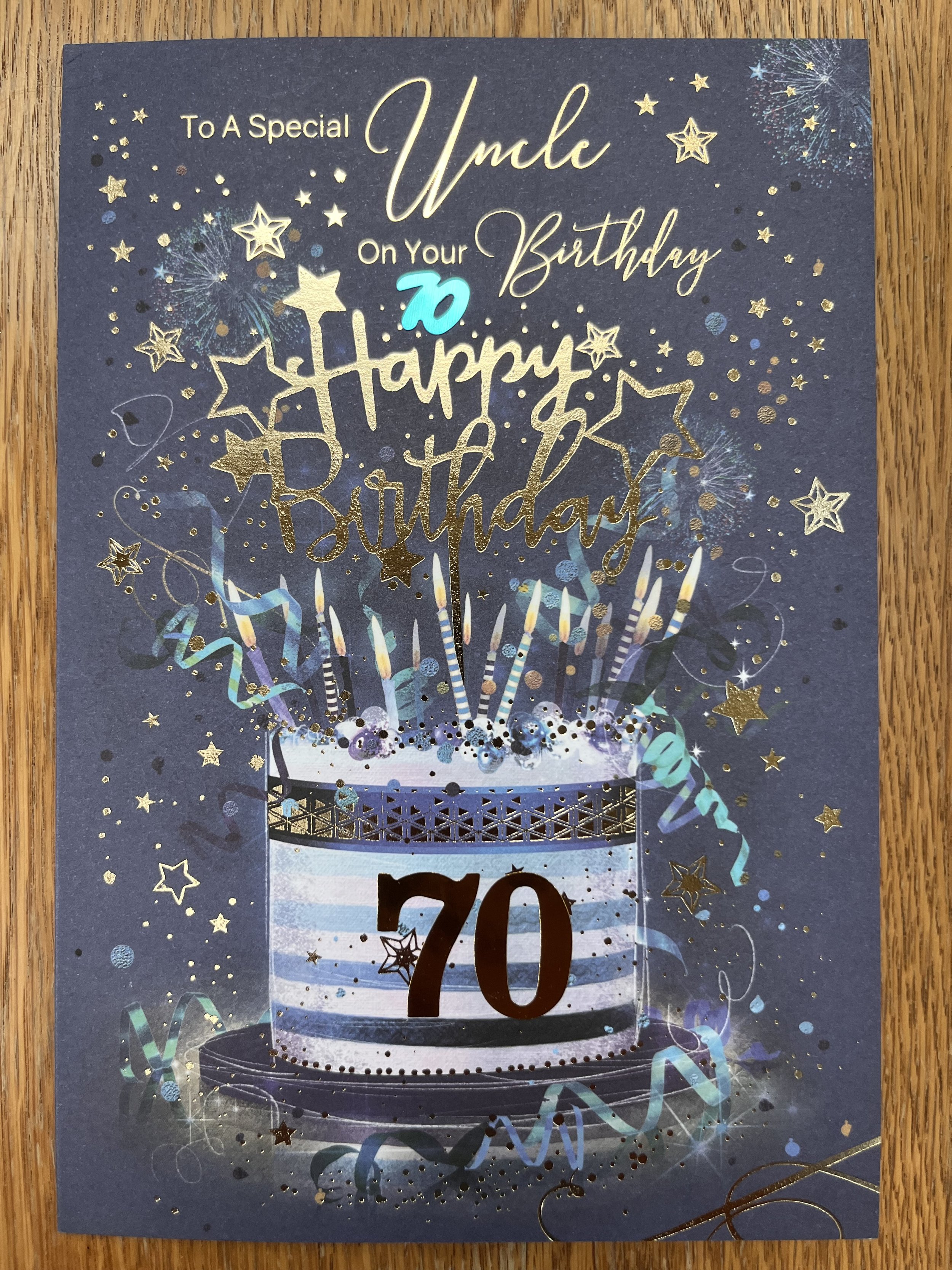 Uncle 70th birthday card