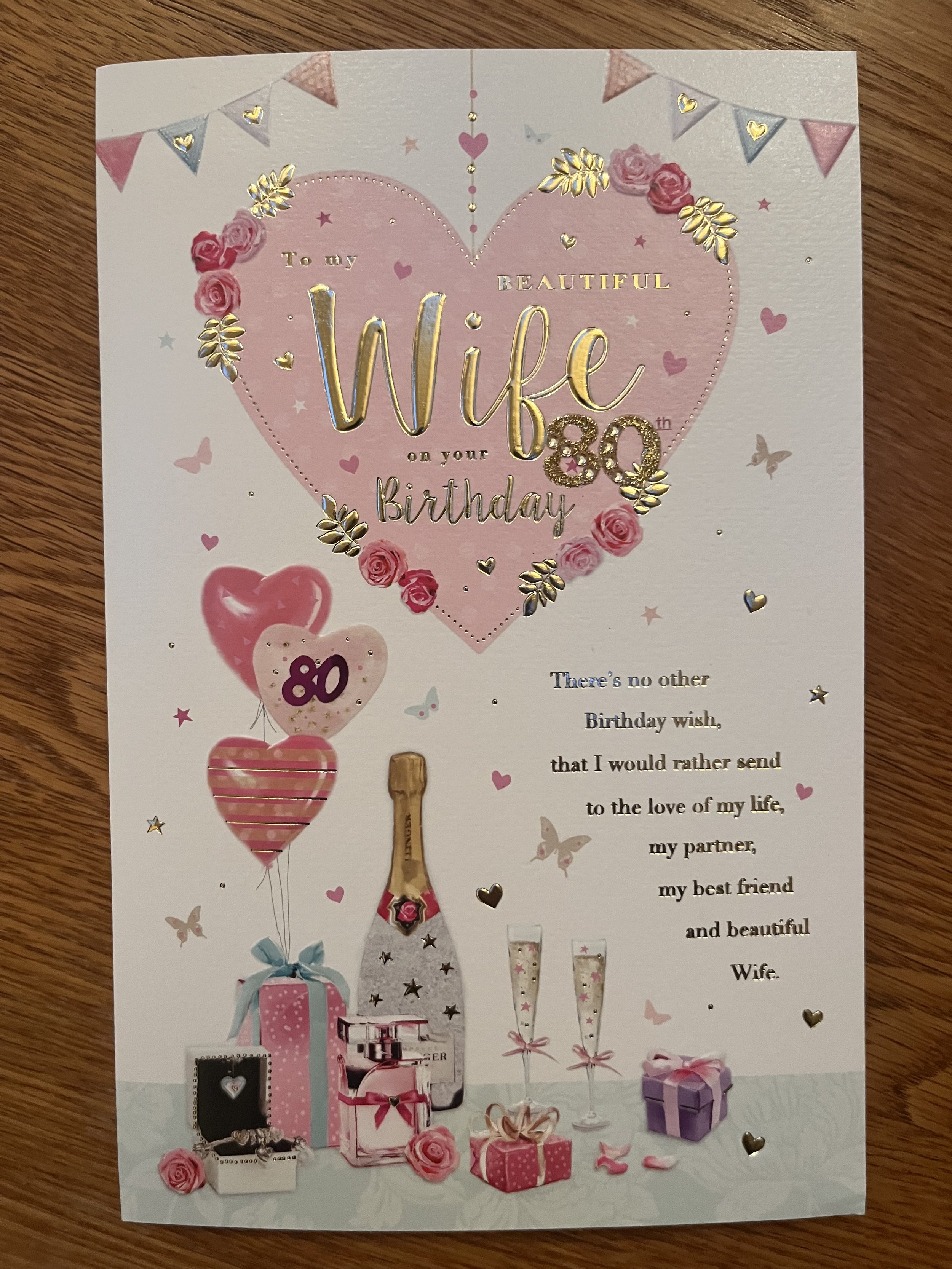 Special Wife 80th birthday card