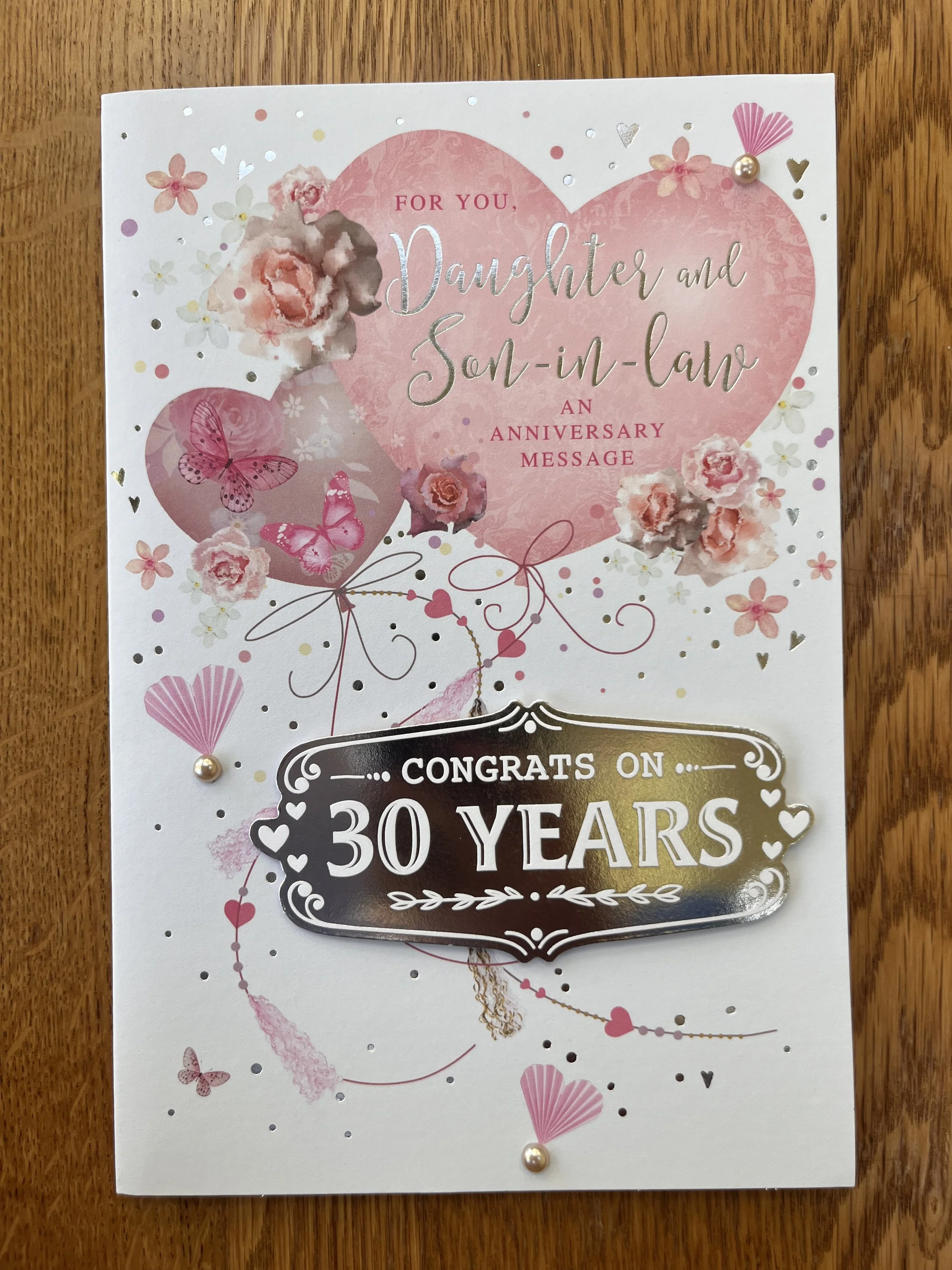 Daughter and Son in law Pearl Anniversary Card