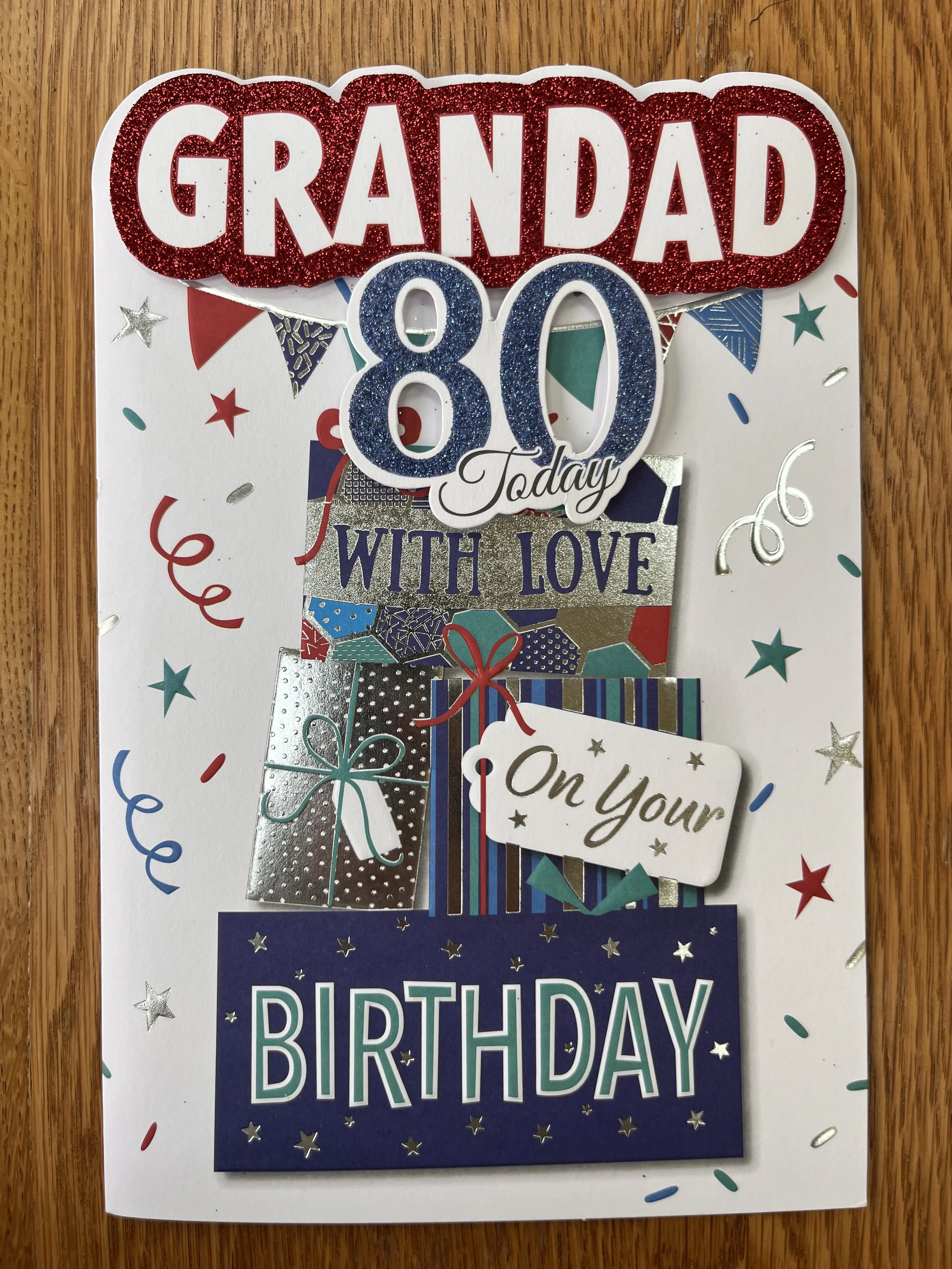 Grandad 80th birthday card
