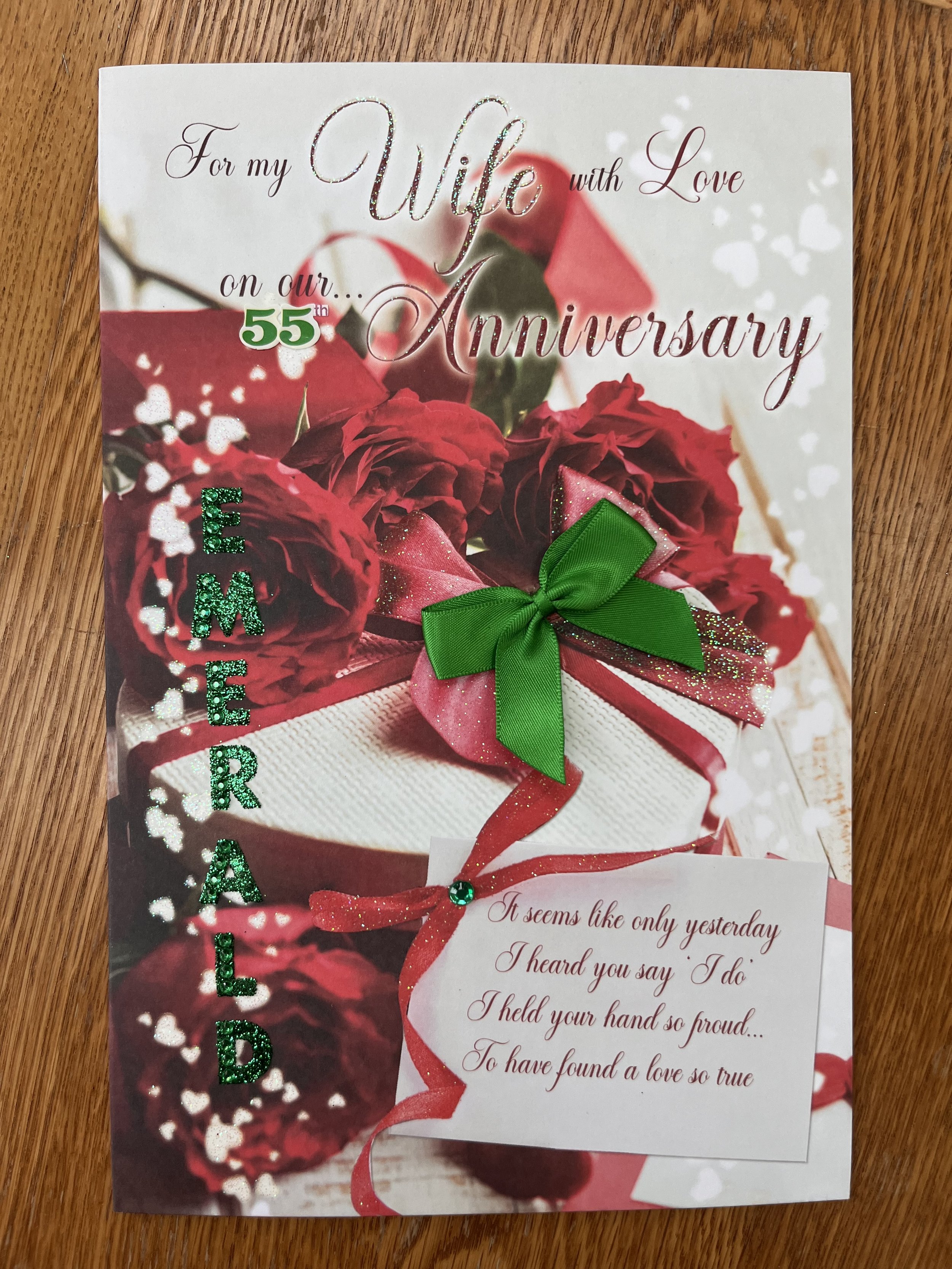 Special Wife Emerald anniversary card