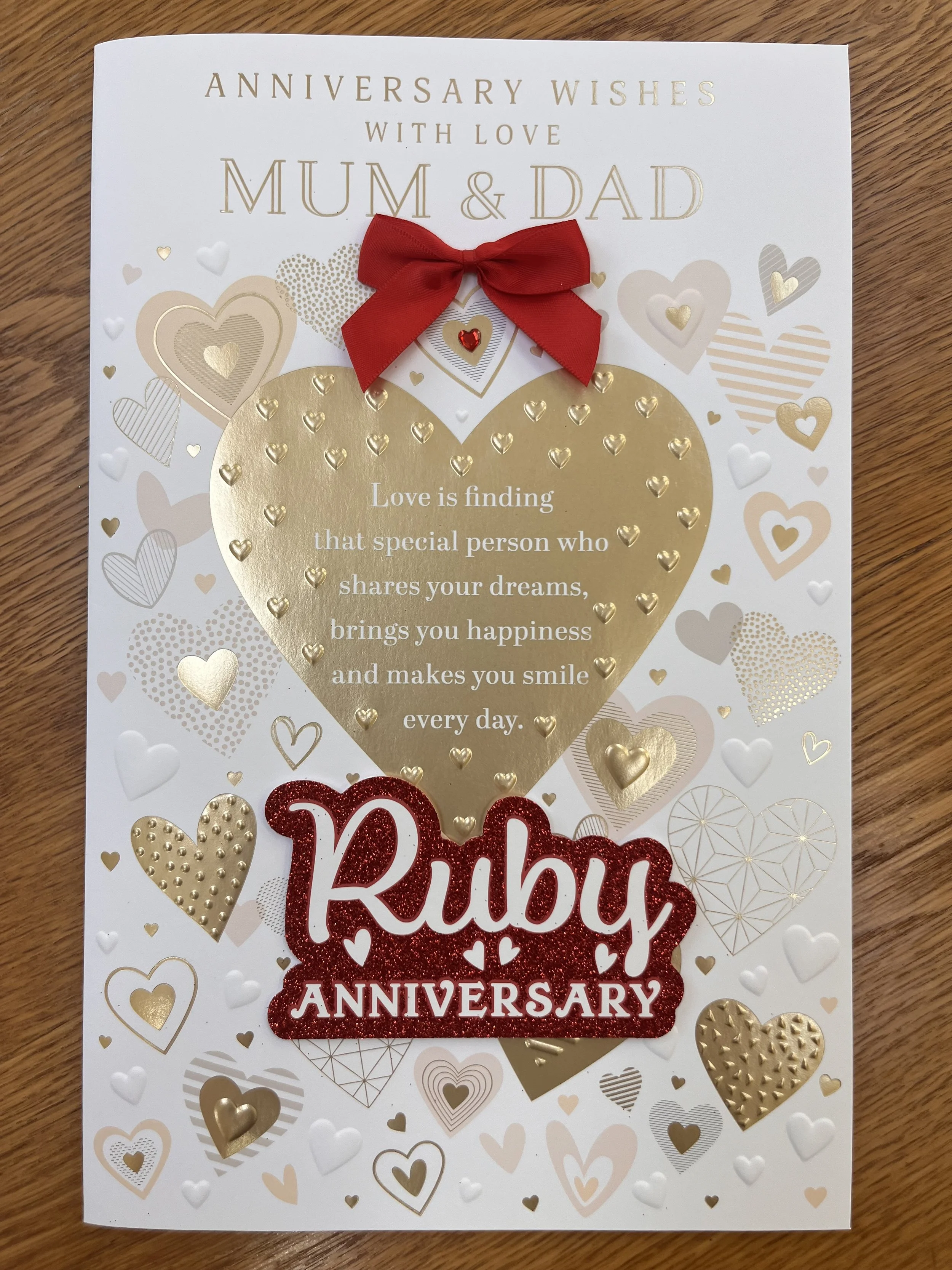 Special Mum and Dad Ruby anniversary card