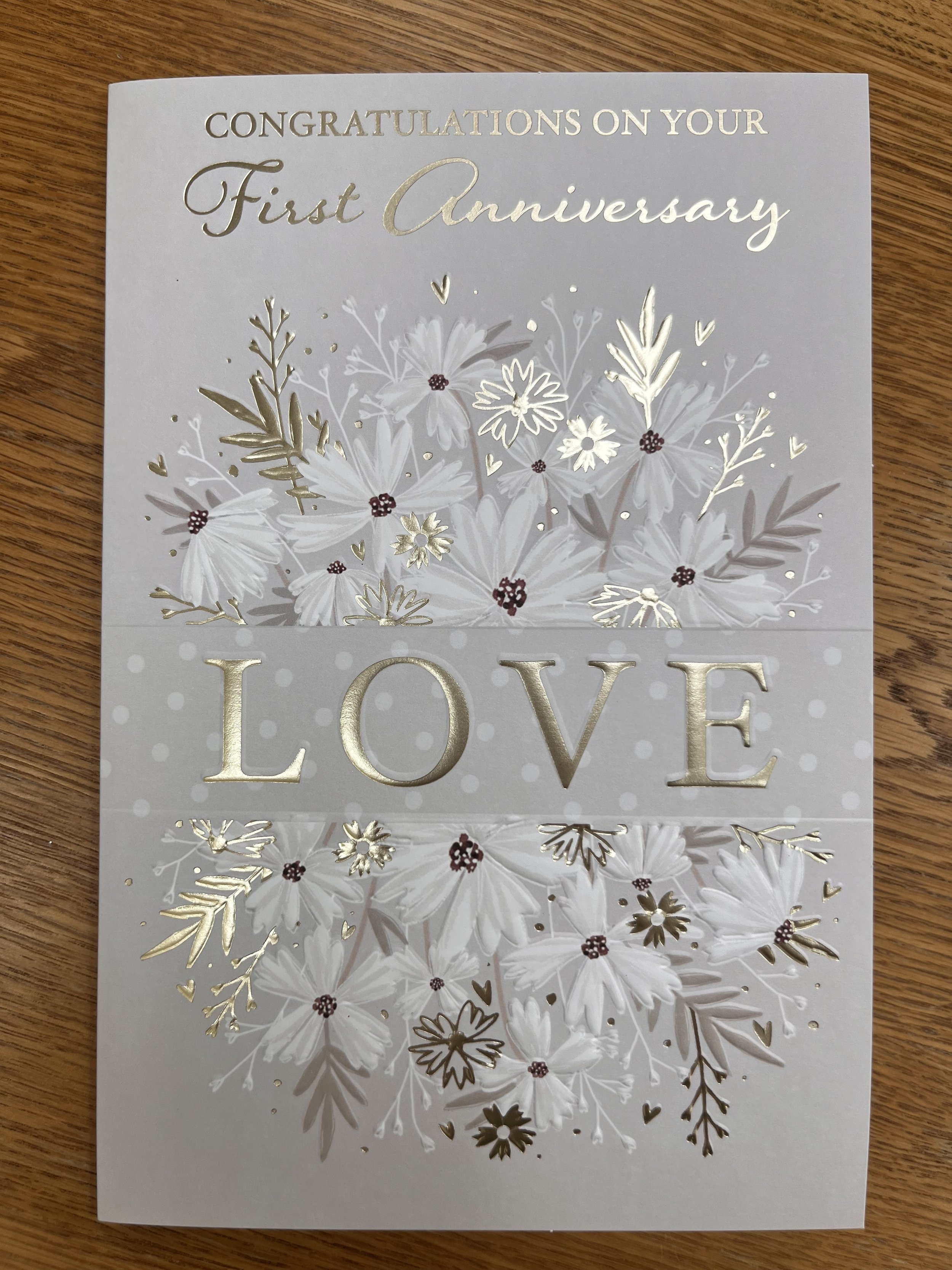 1st anniversary card