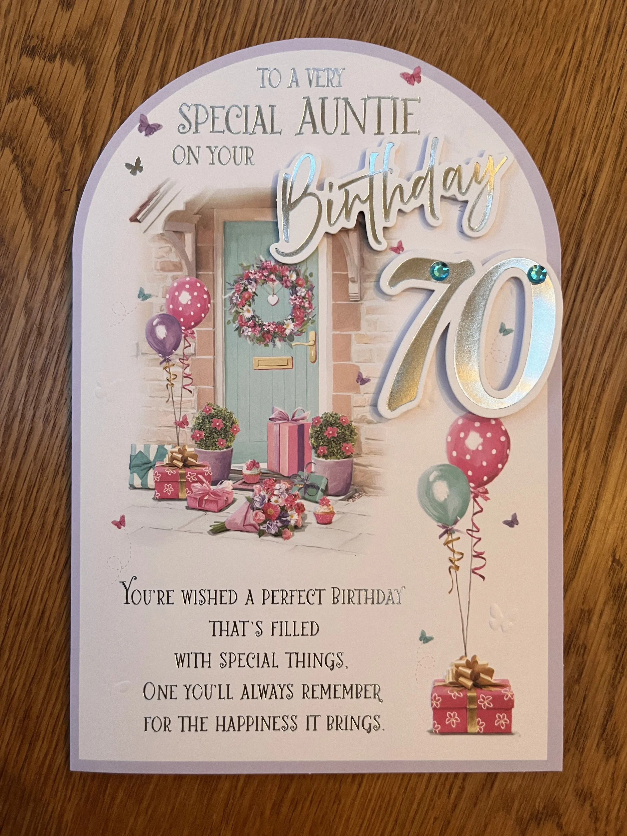 Auntie 70th birthday card