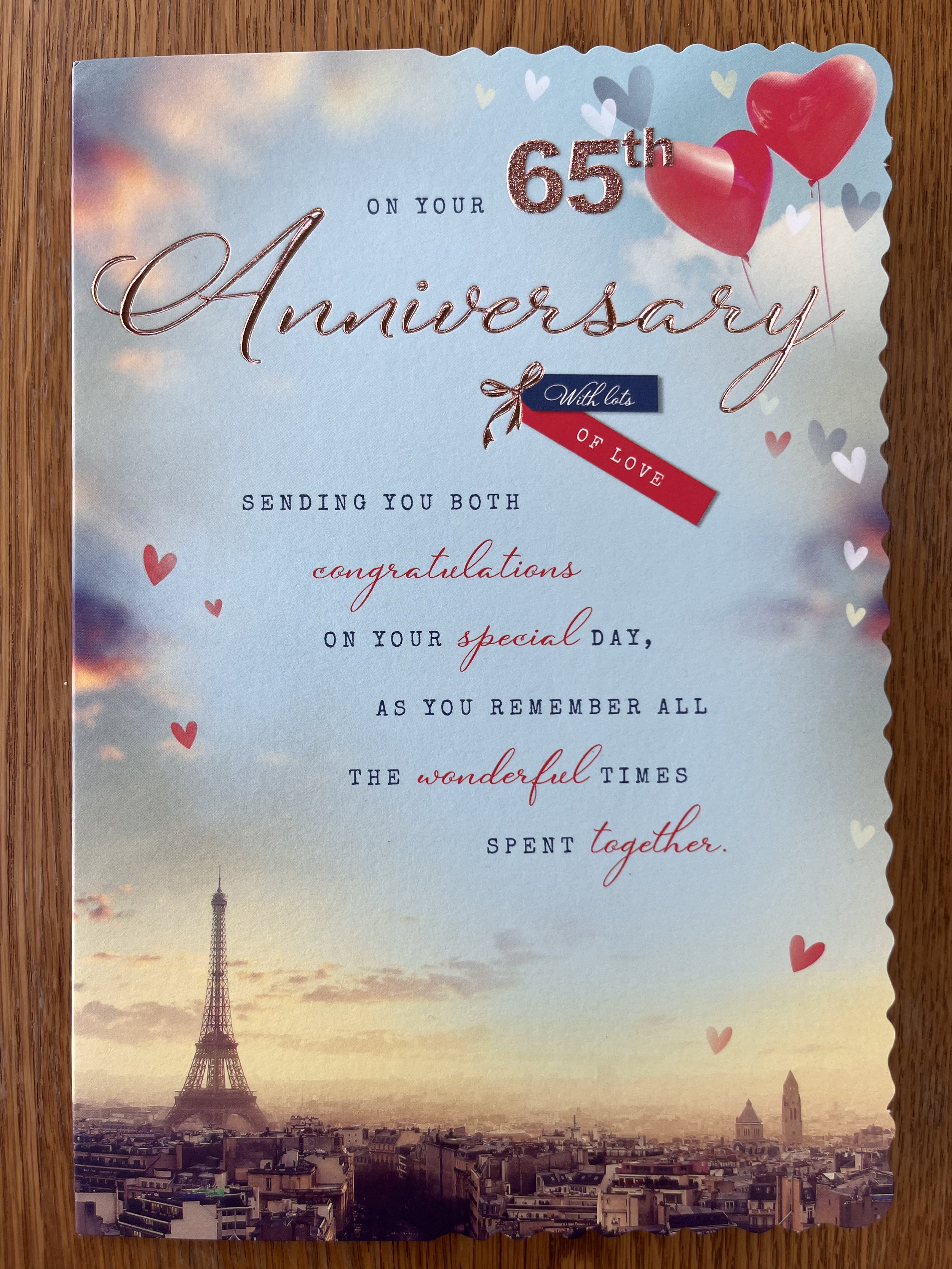 65th anniversary card