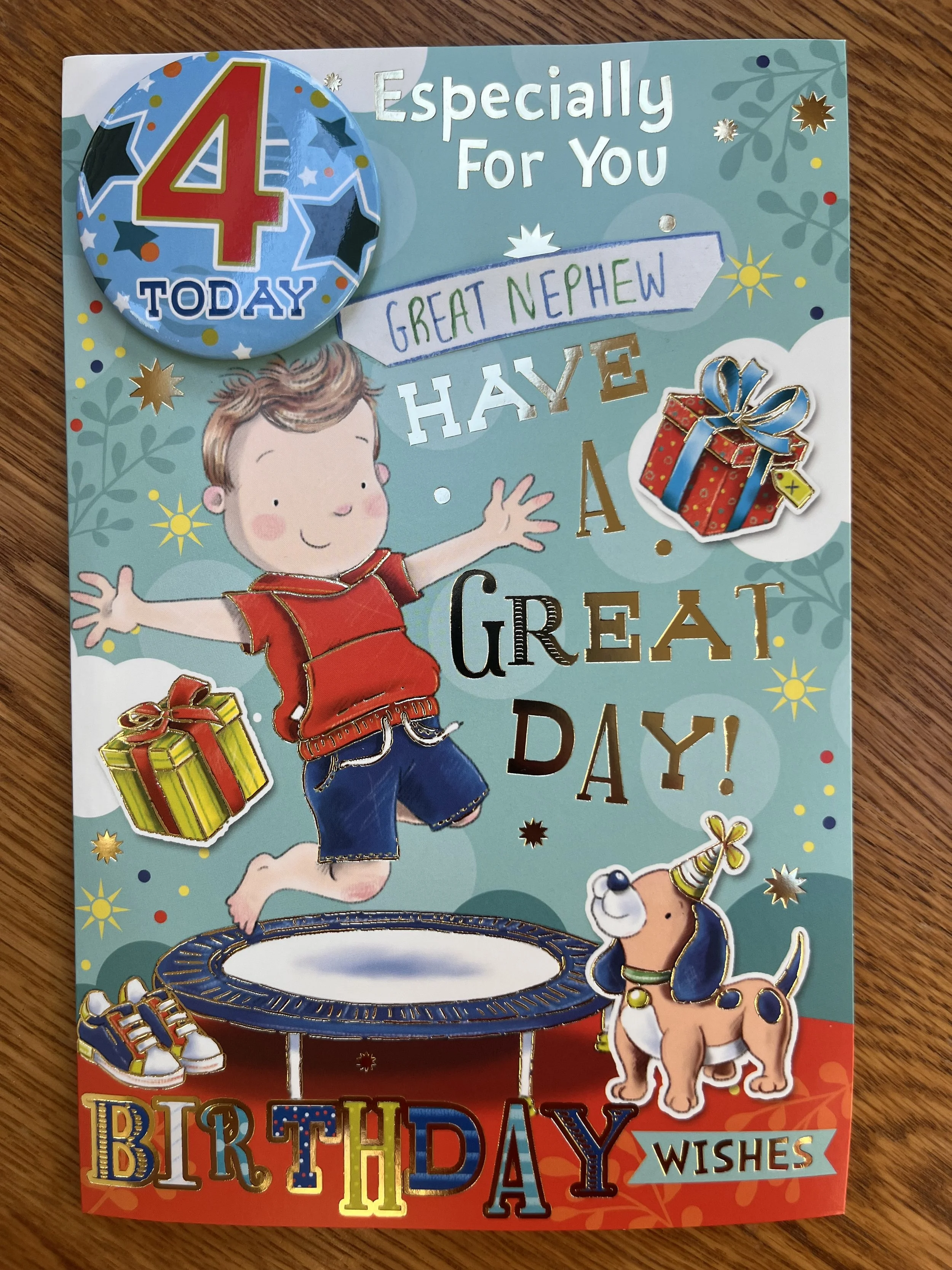 Great Nephew age 4 Birthday Card