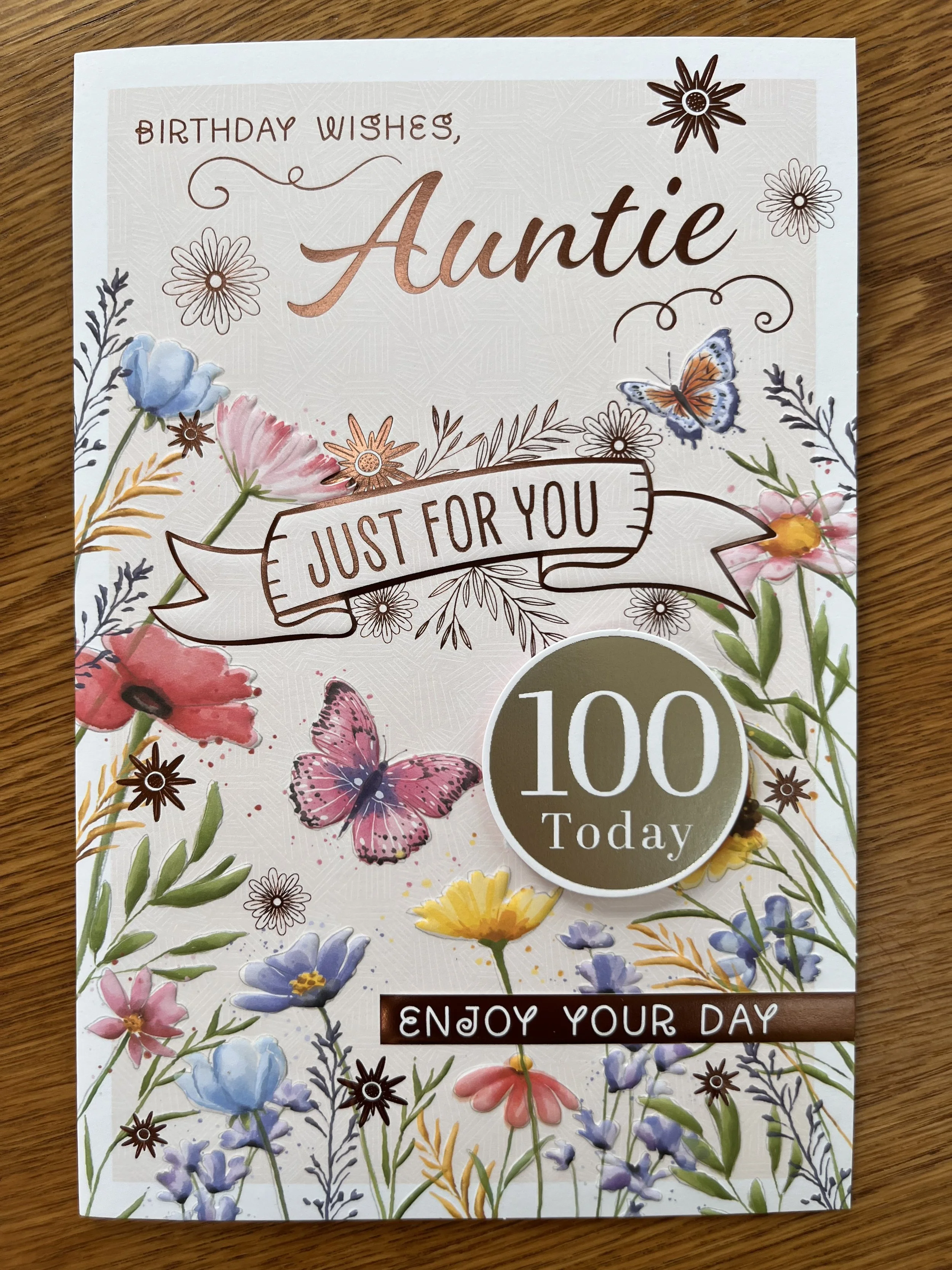 Auntie 100th Birthday card