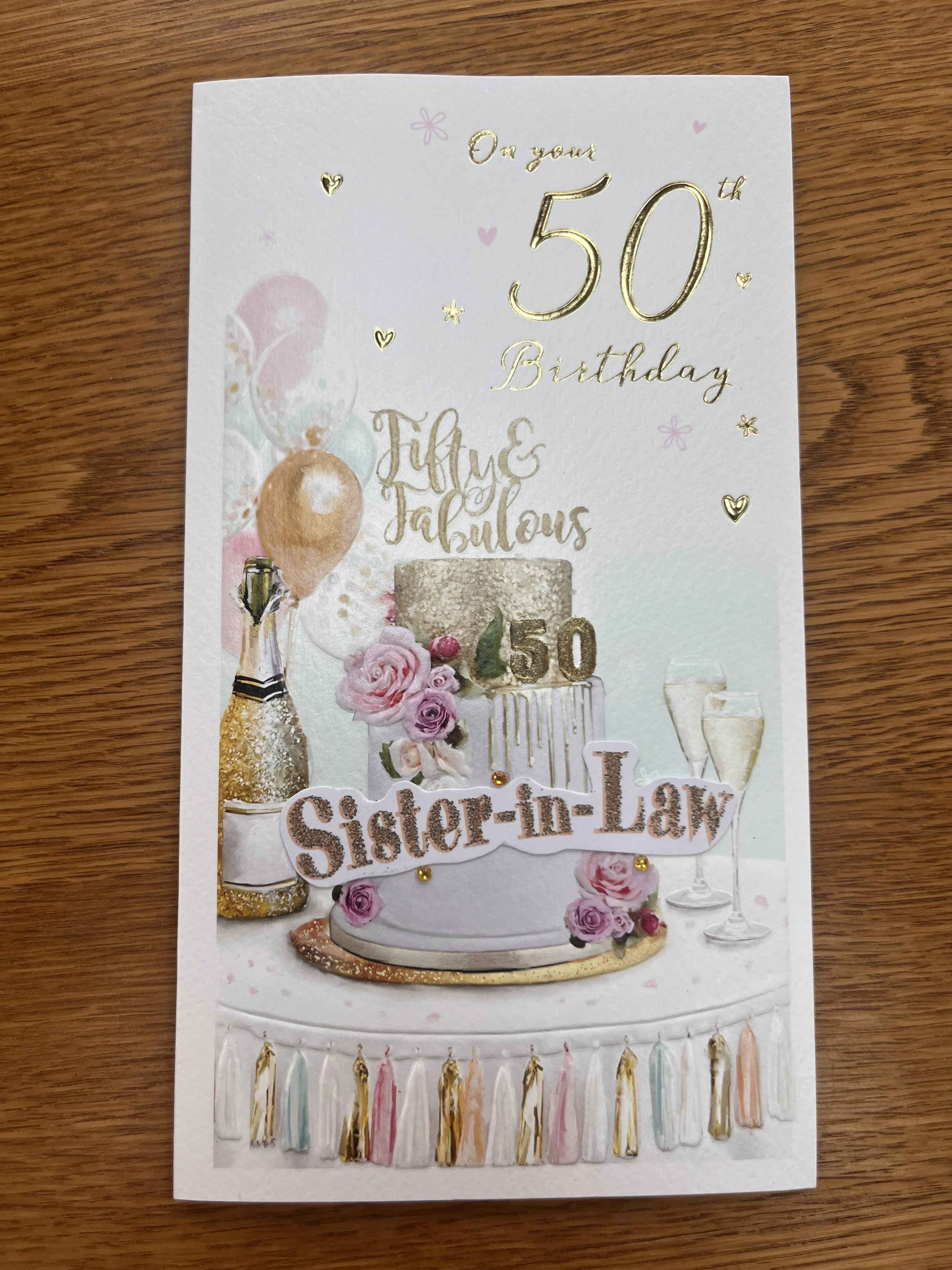 Sister in law 50th birthday card