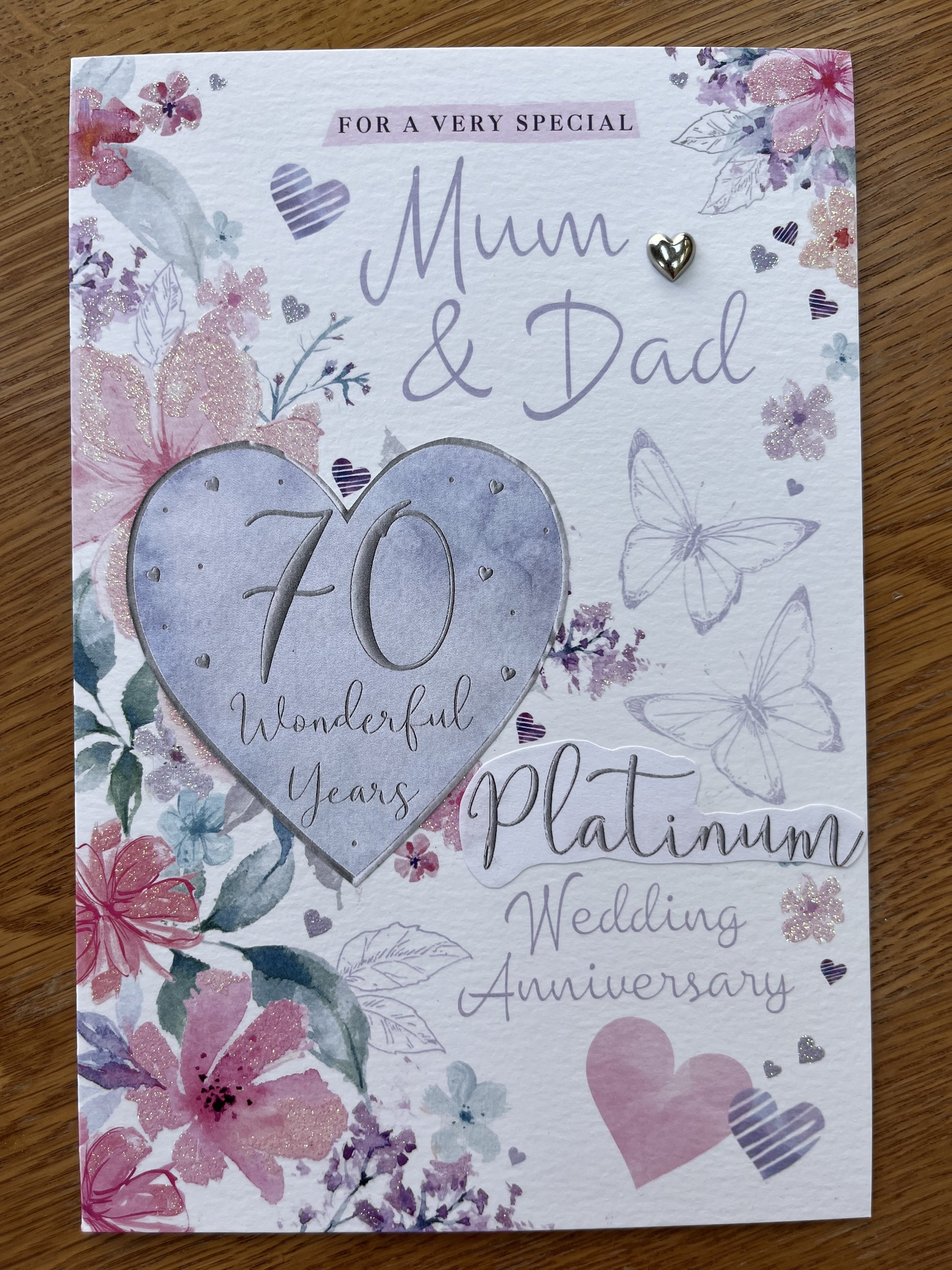 Mum and Dad 70th anniversary card
