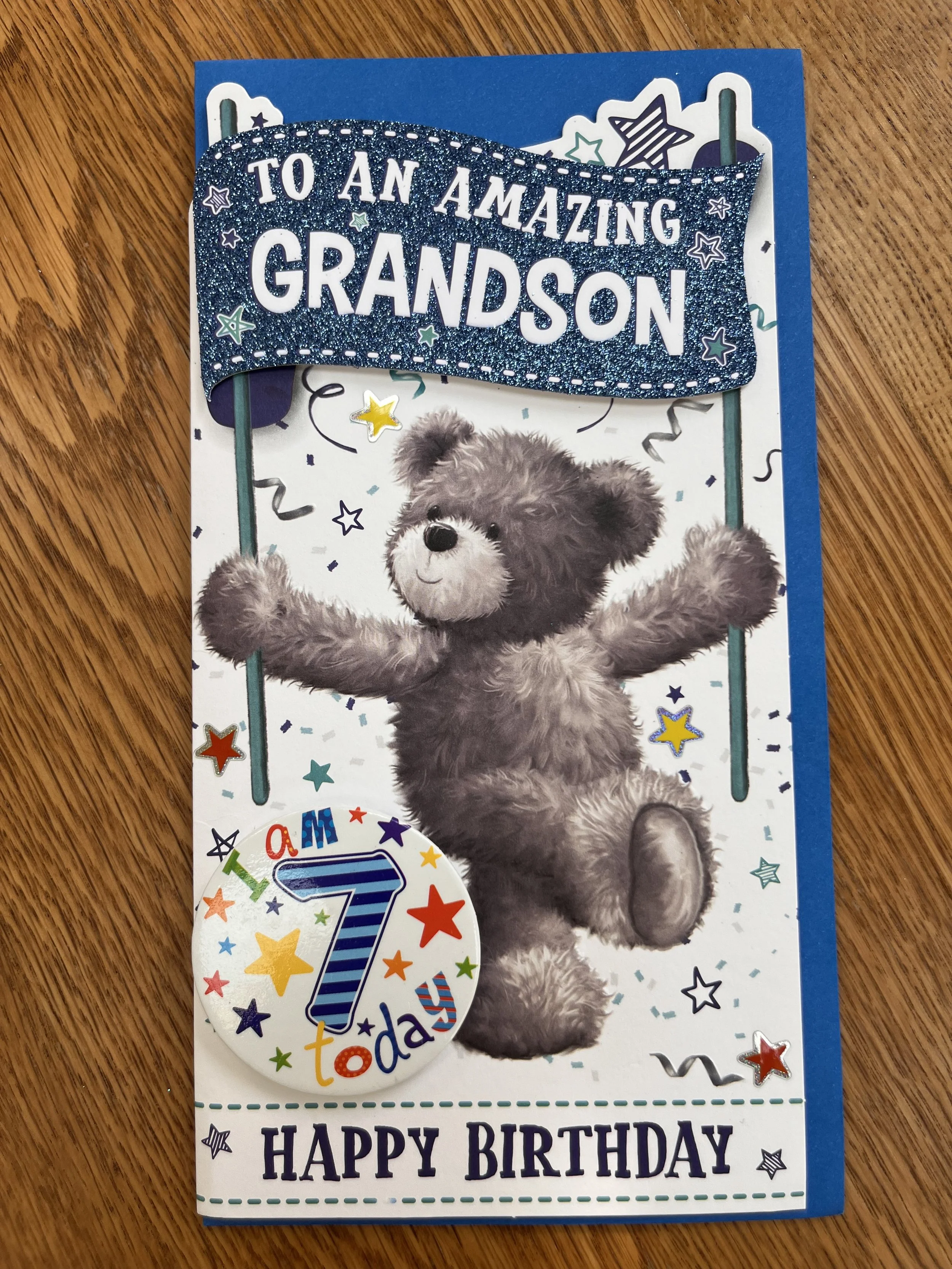 Grandson 7th Birthday Card