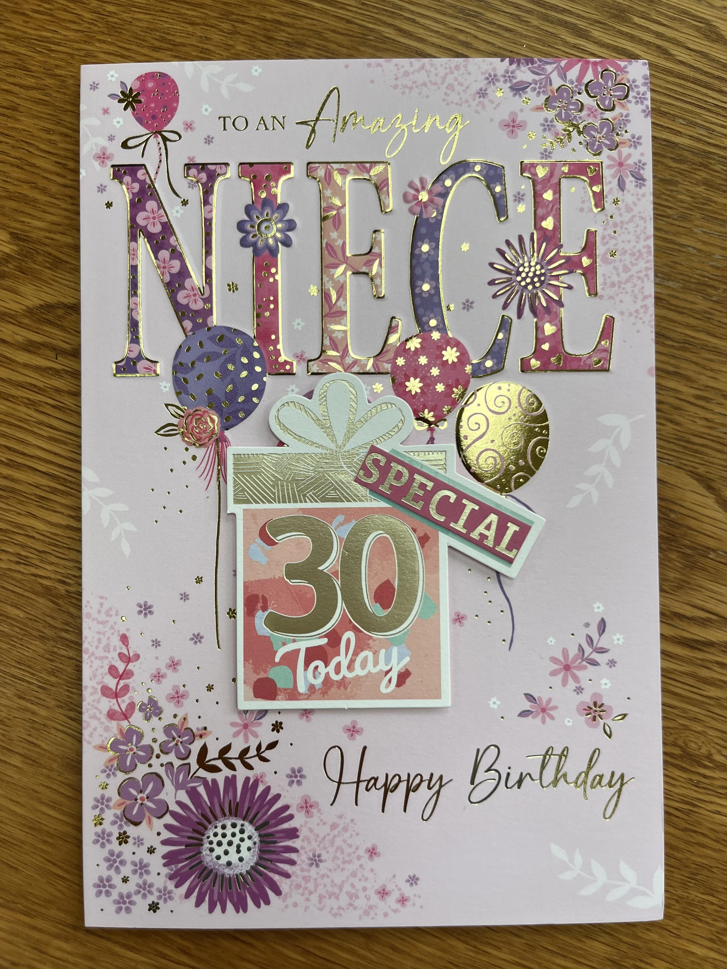 Niece 30th Birthday card