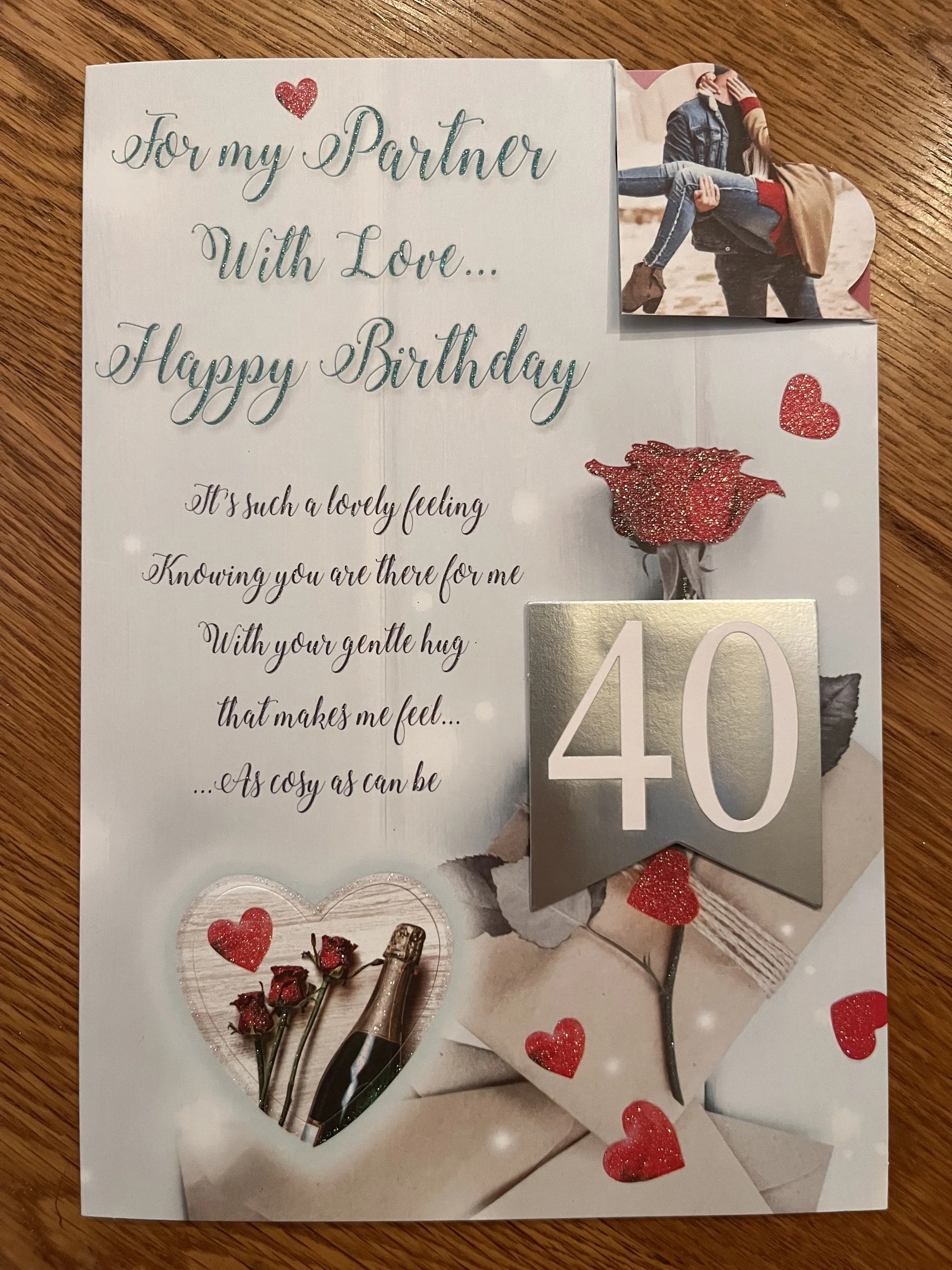 Partner 40th birthday card