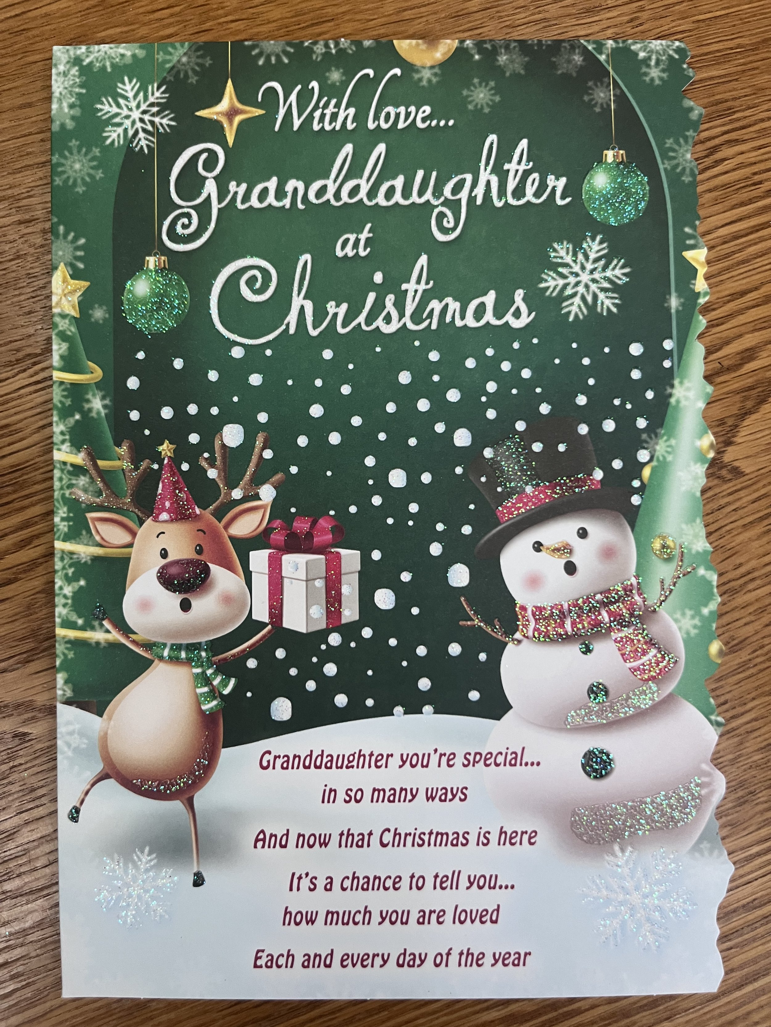 Granddaughter christmas card
