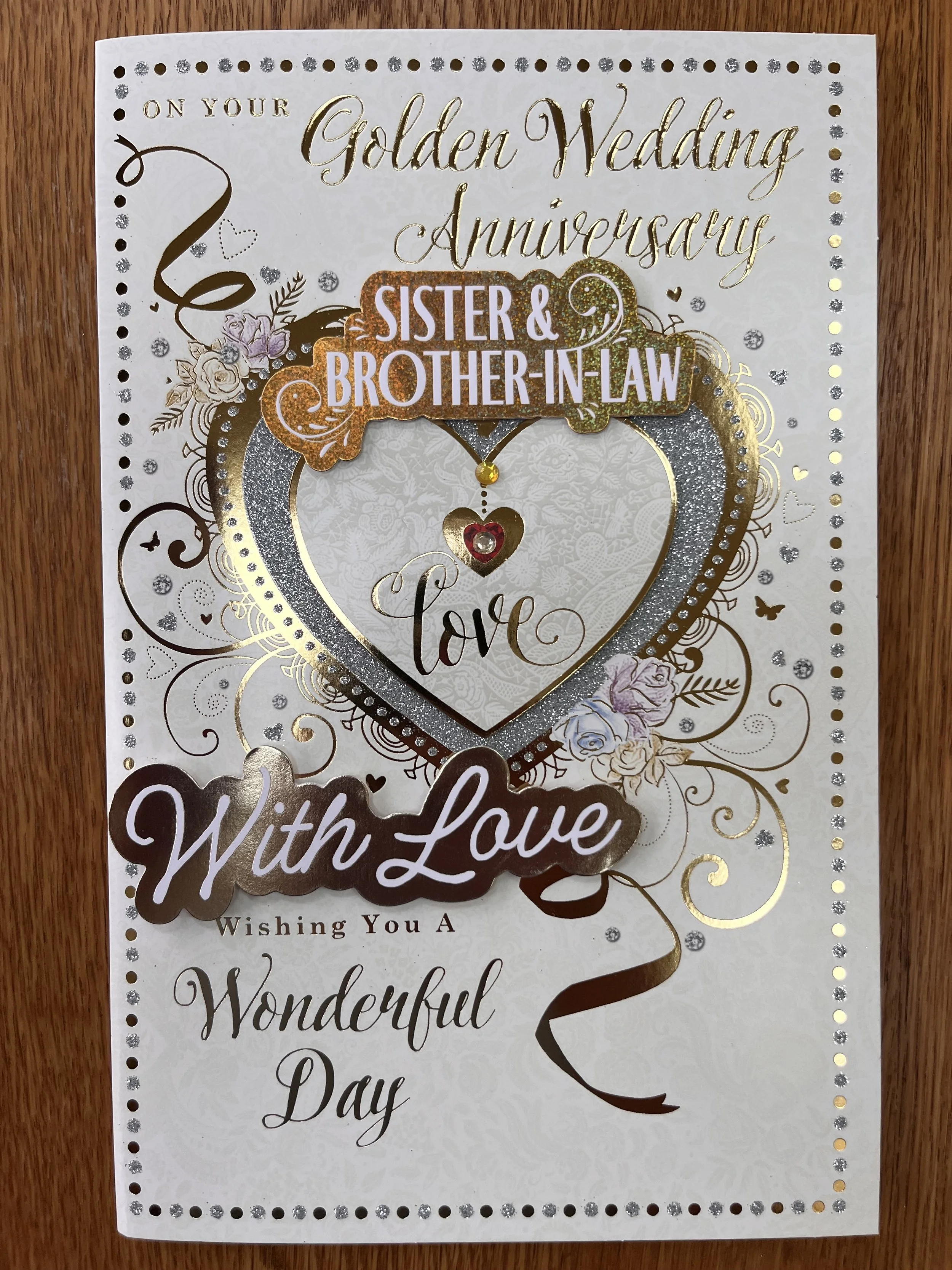 Extra Special Sister and Brother in Law Golden anniversary  card