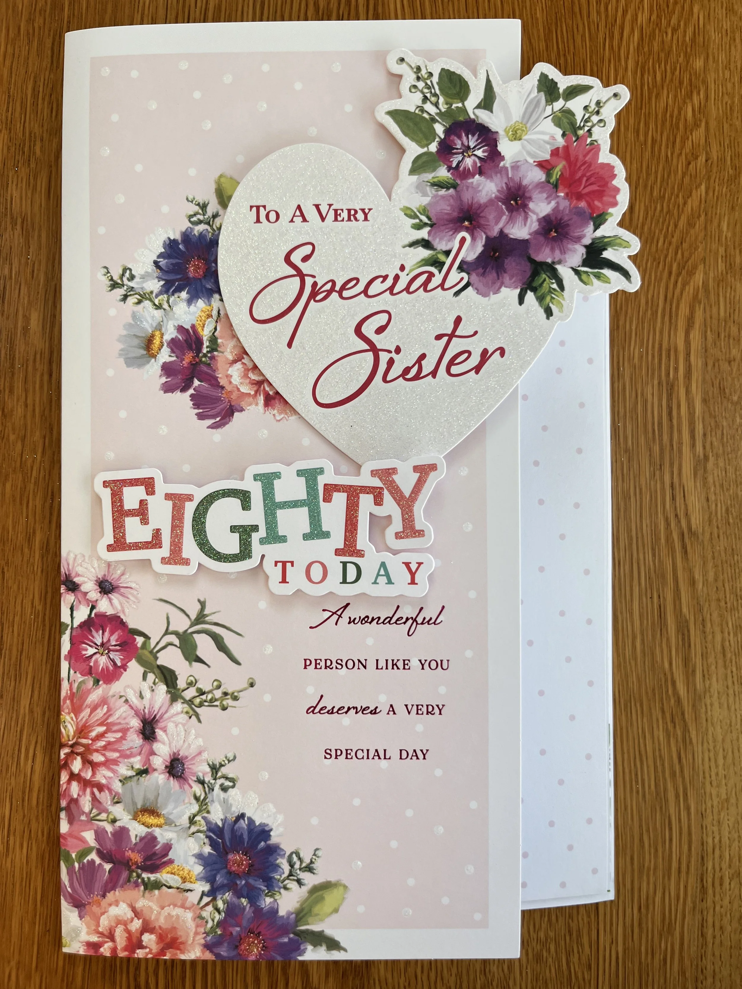 Extra special Sister 80th Birthday card