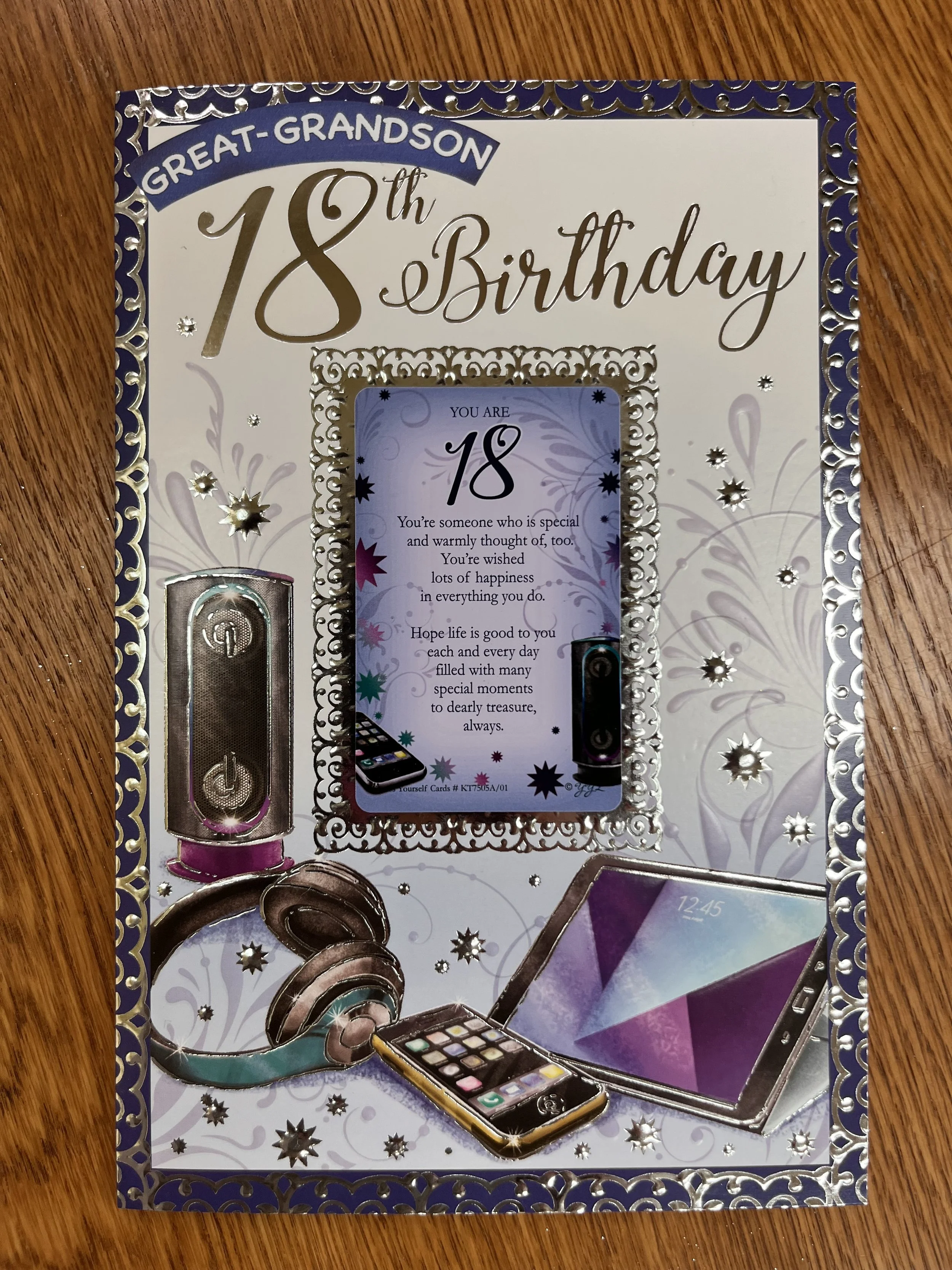 Great Grandson 18th card