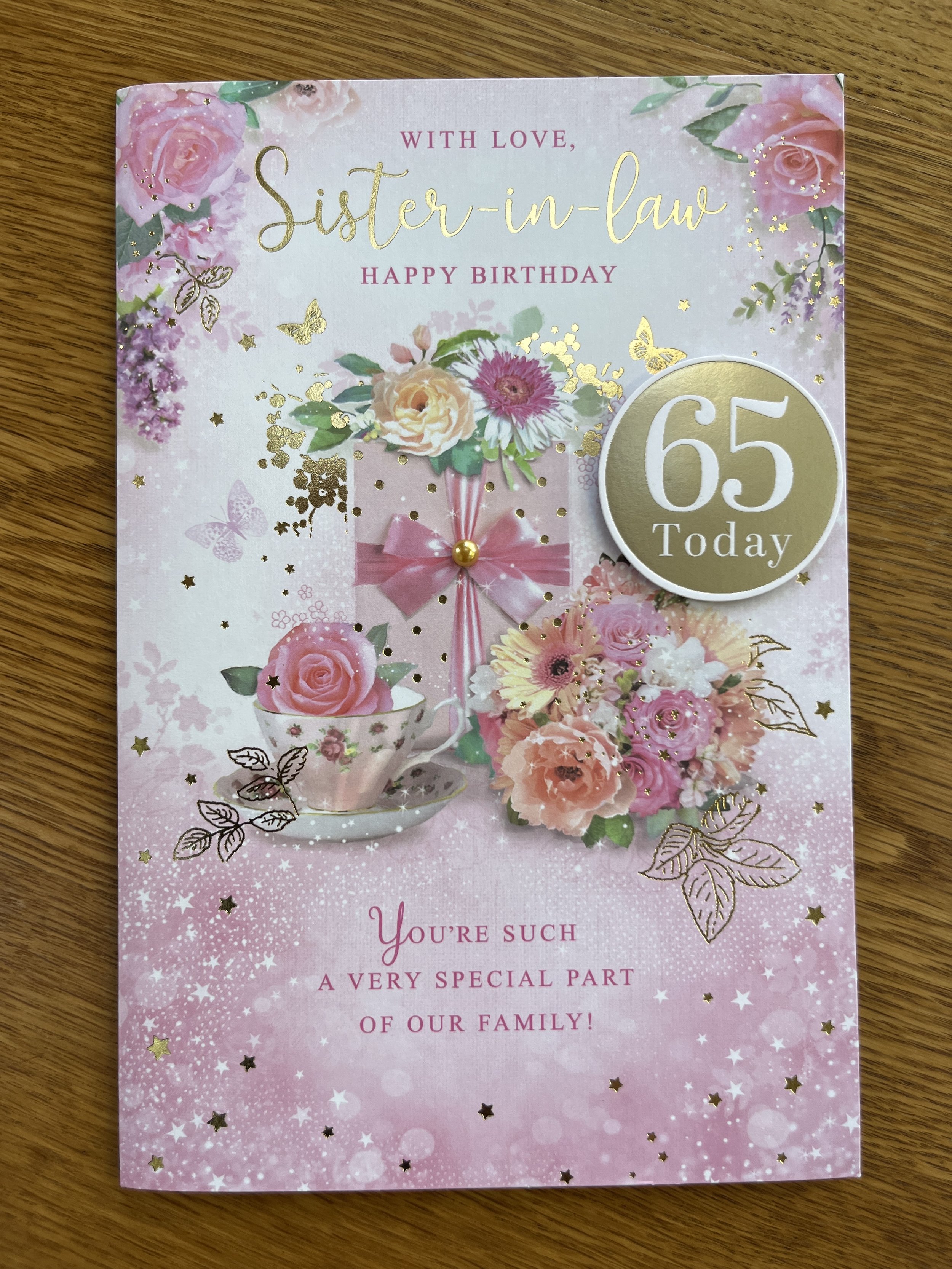 Really Special  Sister-in-law 65th Birthday card