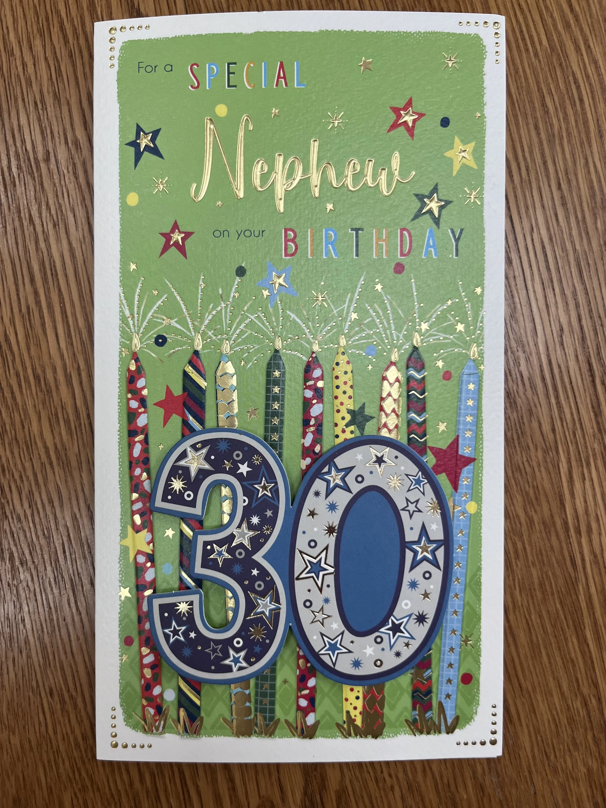 Nephew 30th birthday card
