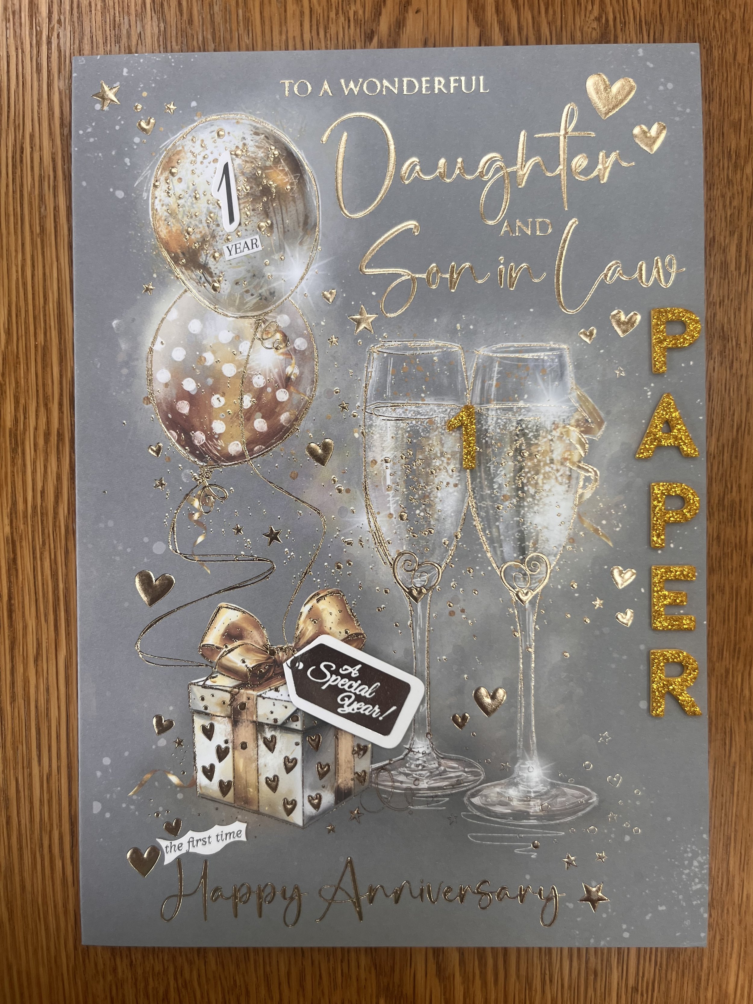 Daughter and Son-in-Law 1st anniversary  Card