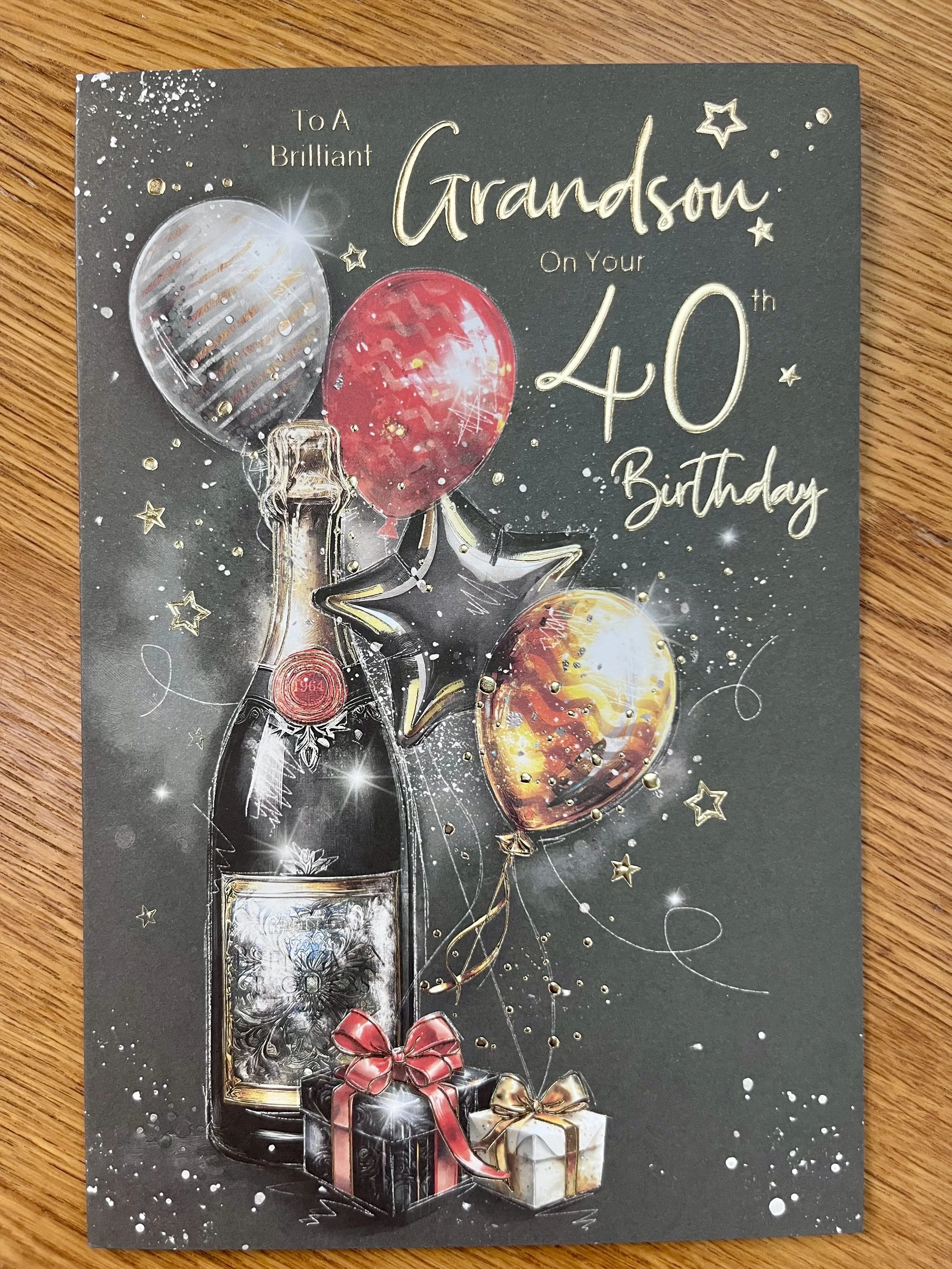 Special Grandson 40th birthday card