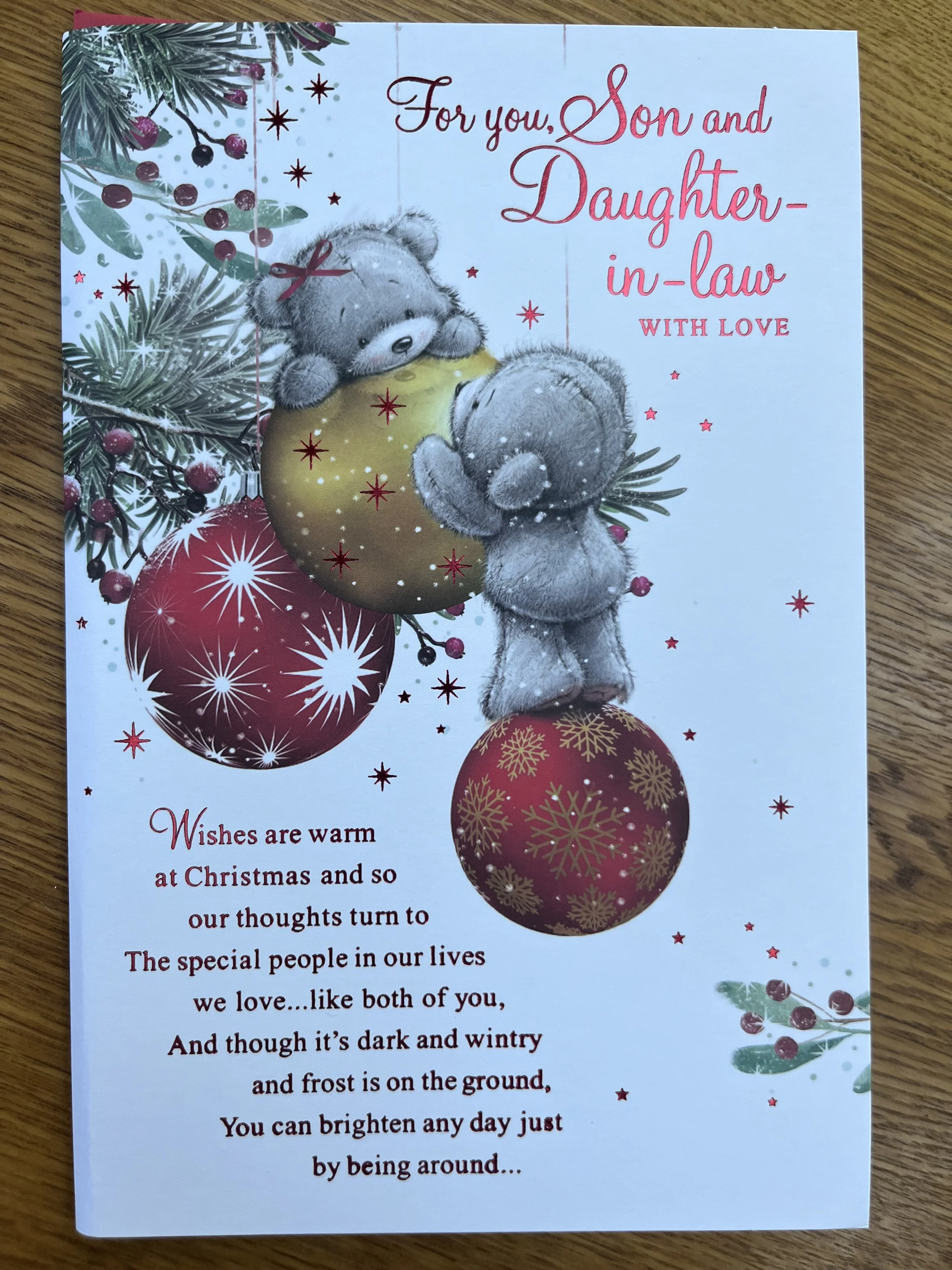 Son and Daughter-in-law christmas card