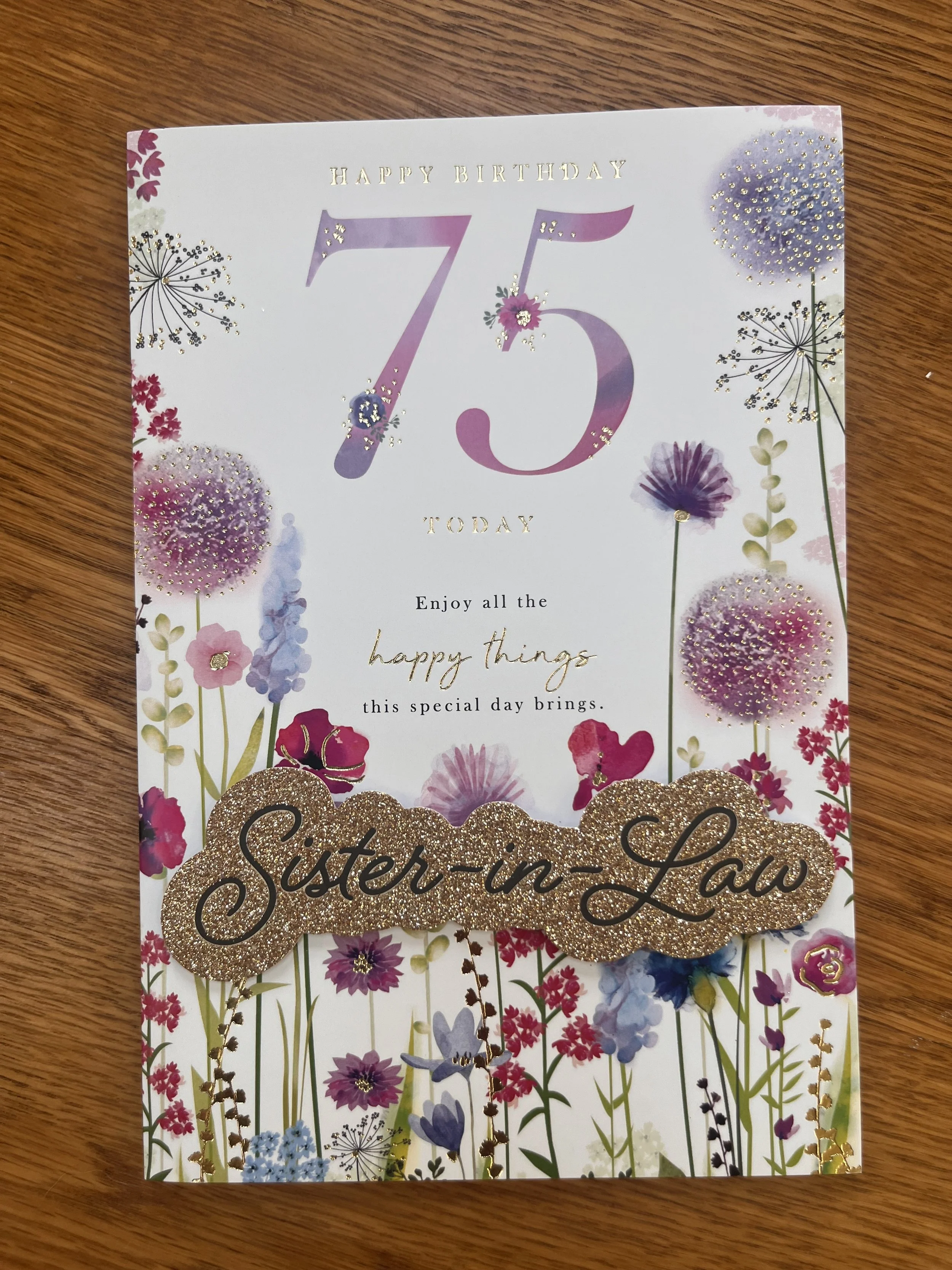 Sister in law 75th birthday card