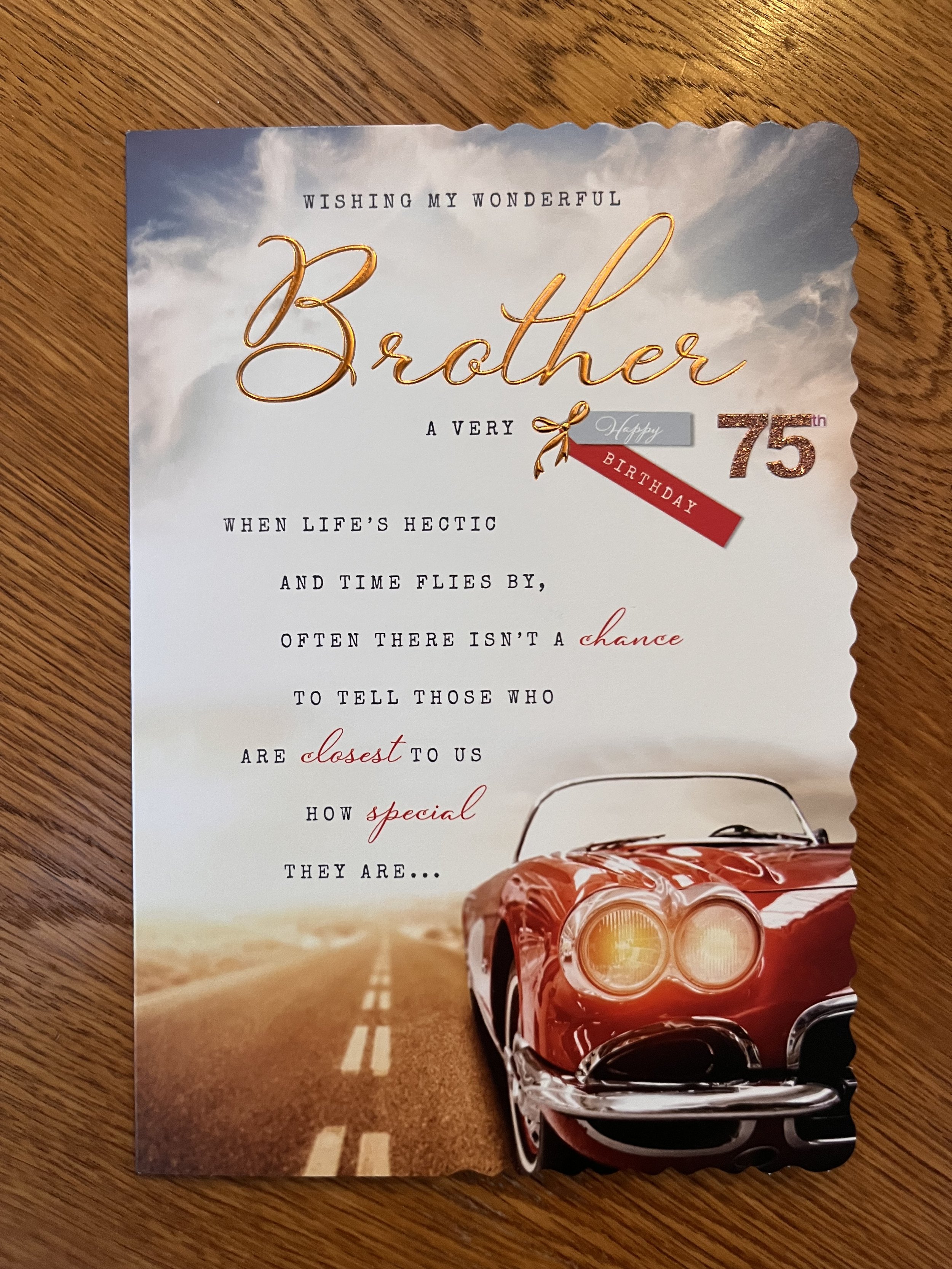 Brother 75th birthday card