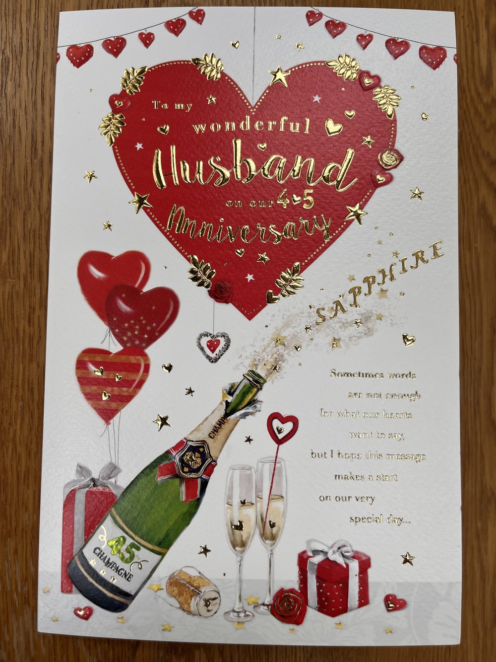 Special Husband 45th anniversary card — Special Thoughts