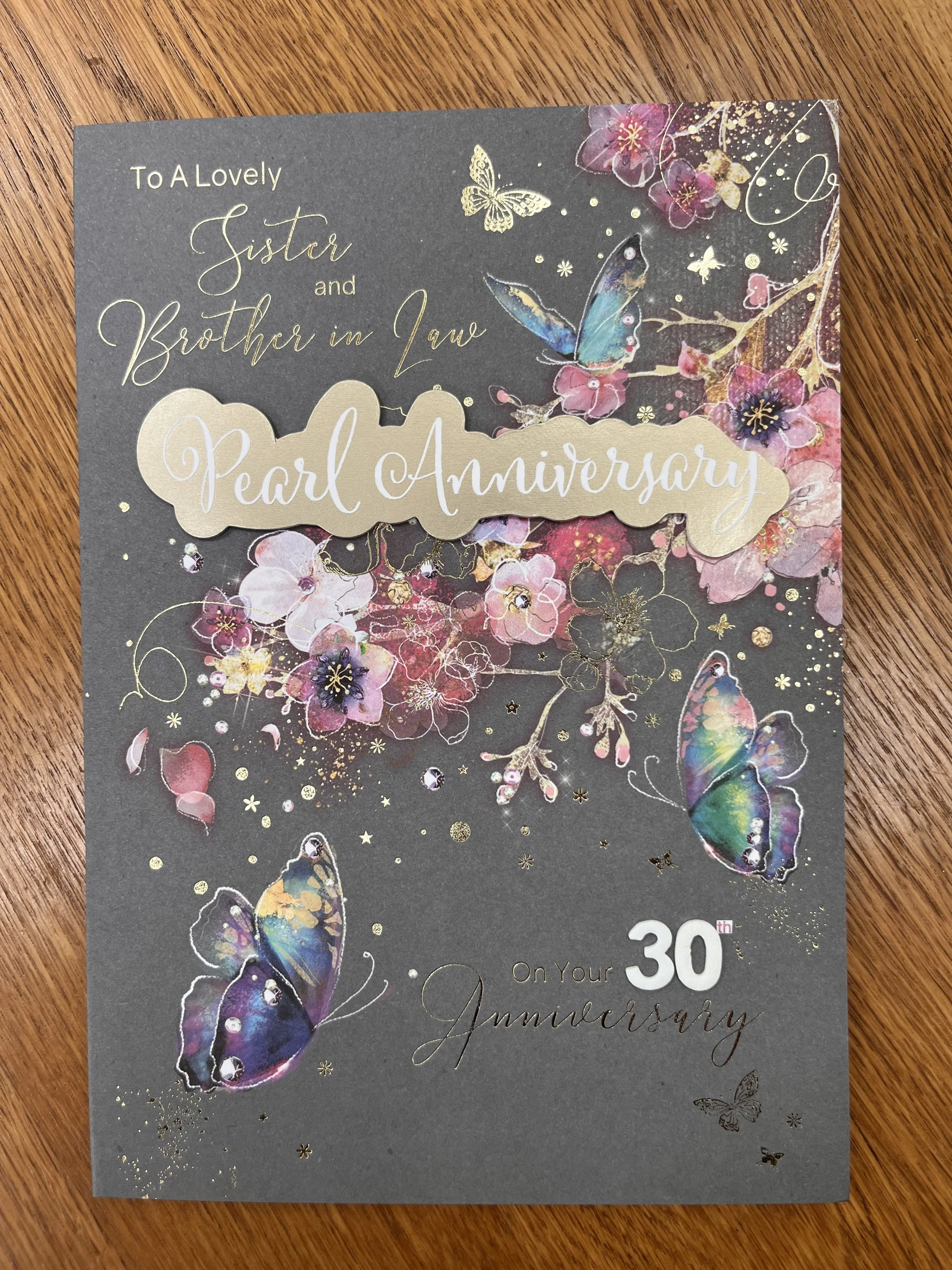 Sister and brother in law 30th anniversary card