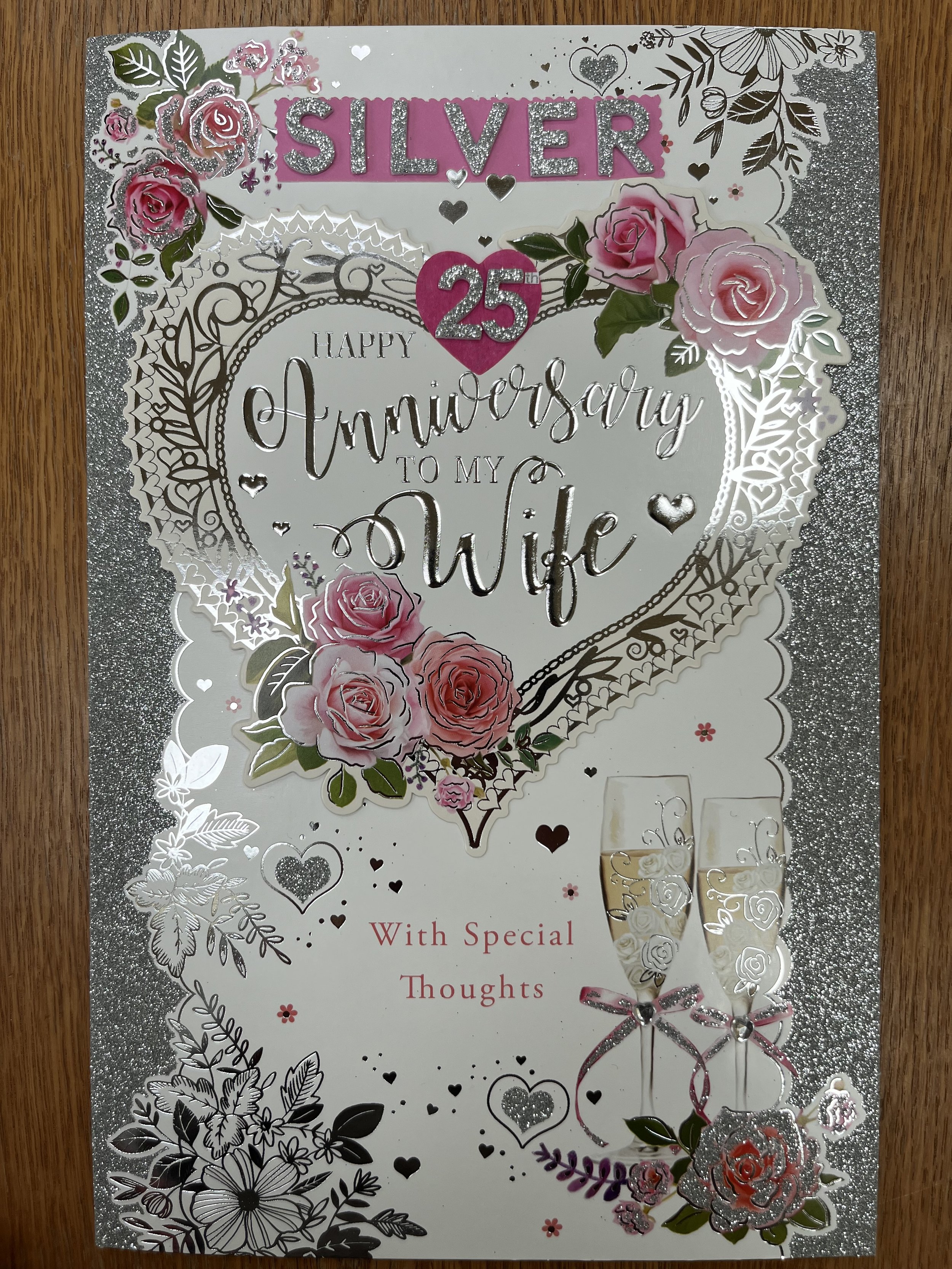 Extra Special Wife Silver Anniversary Card