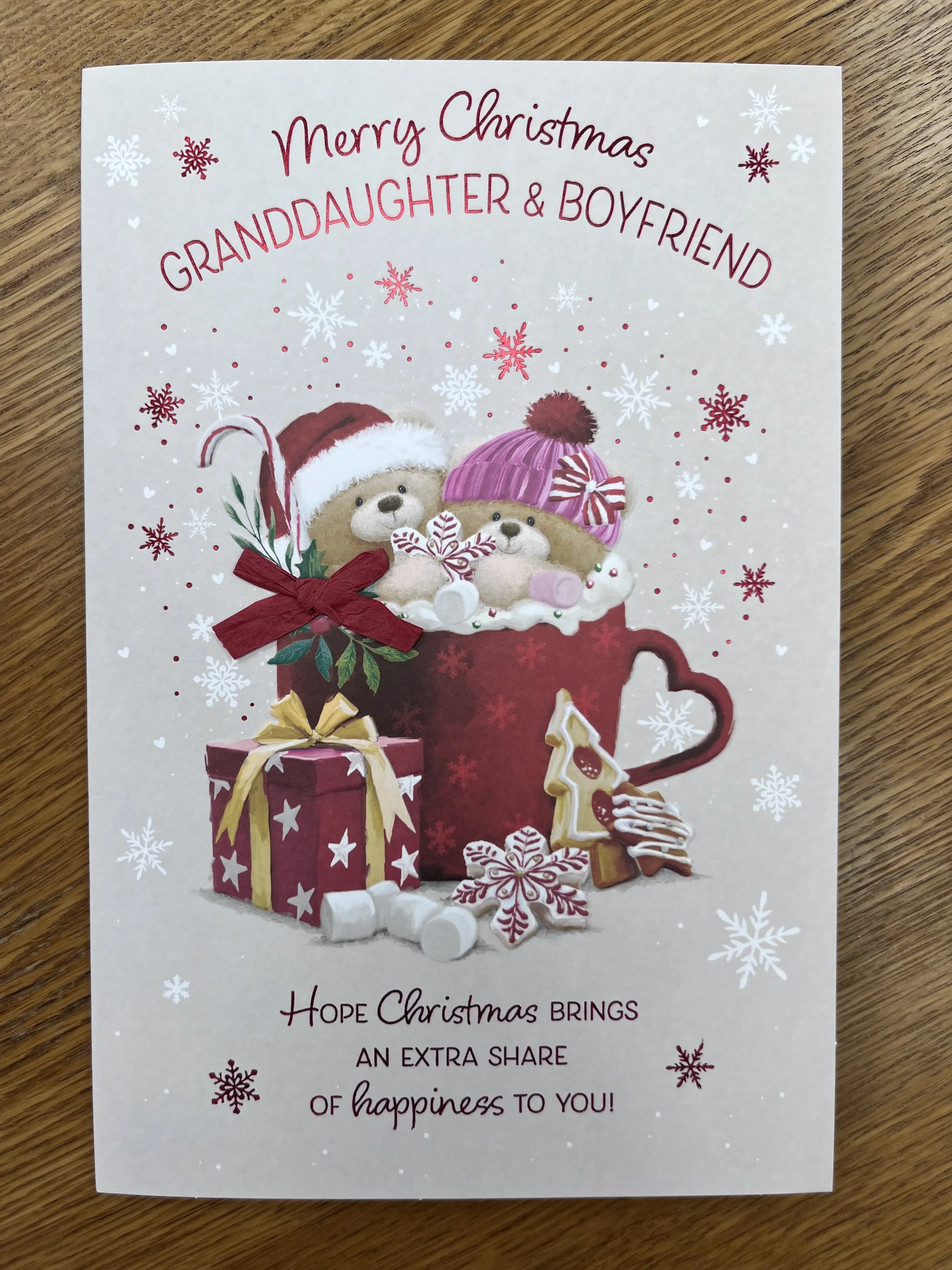 Granddaughter and Boyfriend christmas card