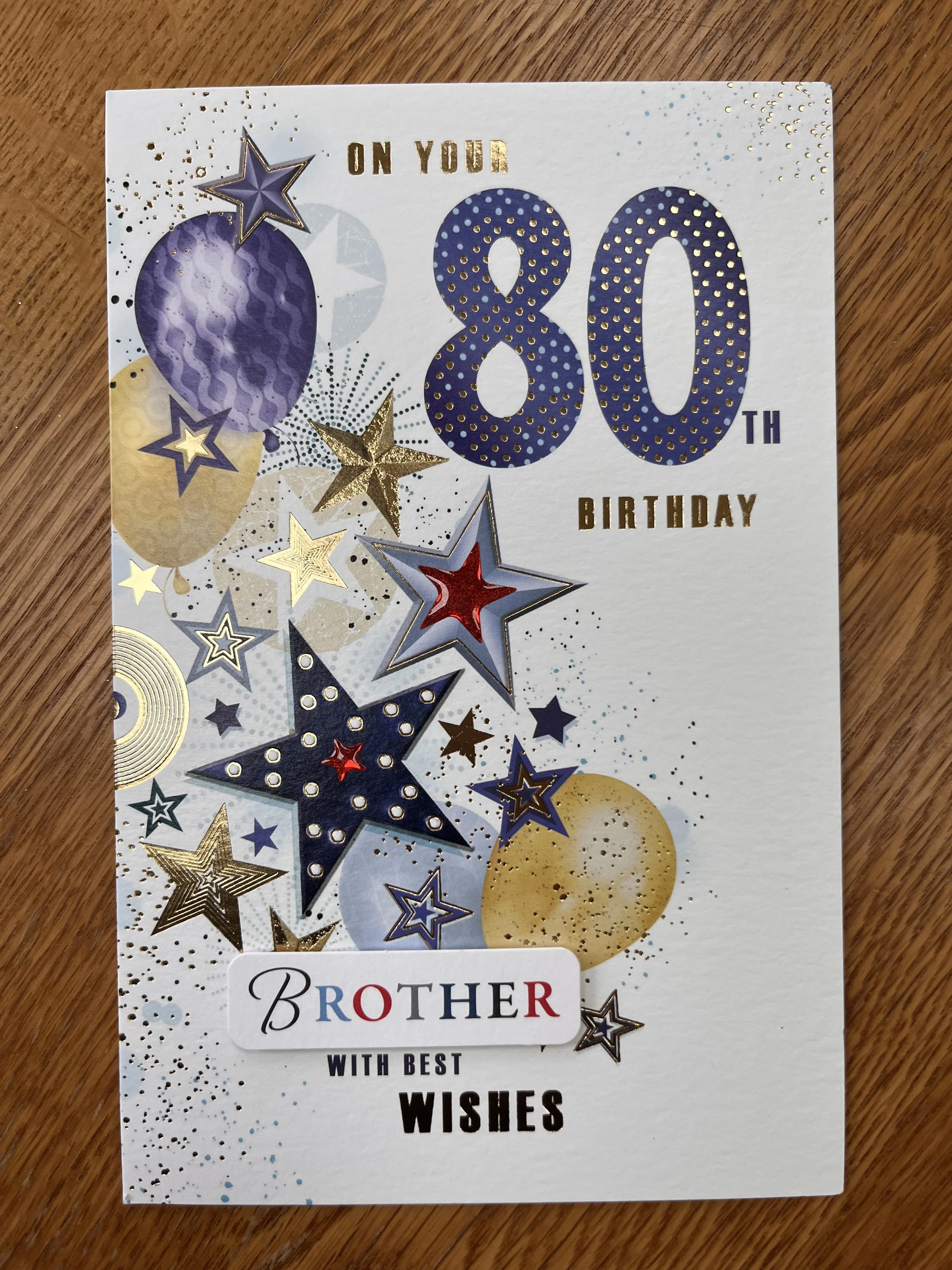 Brother 80th birthday card