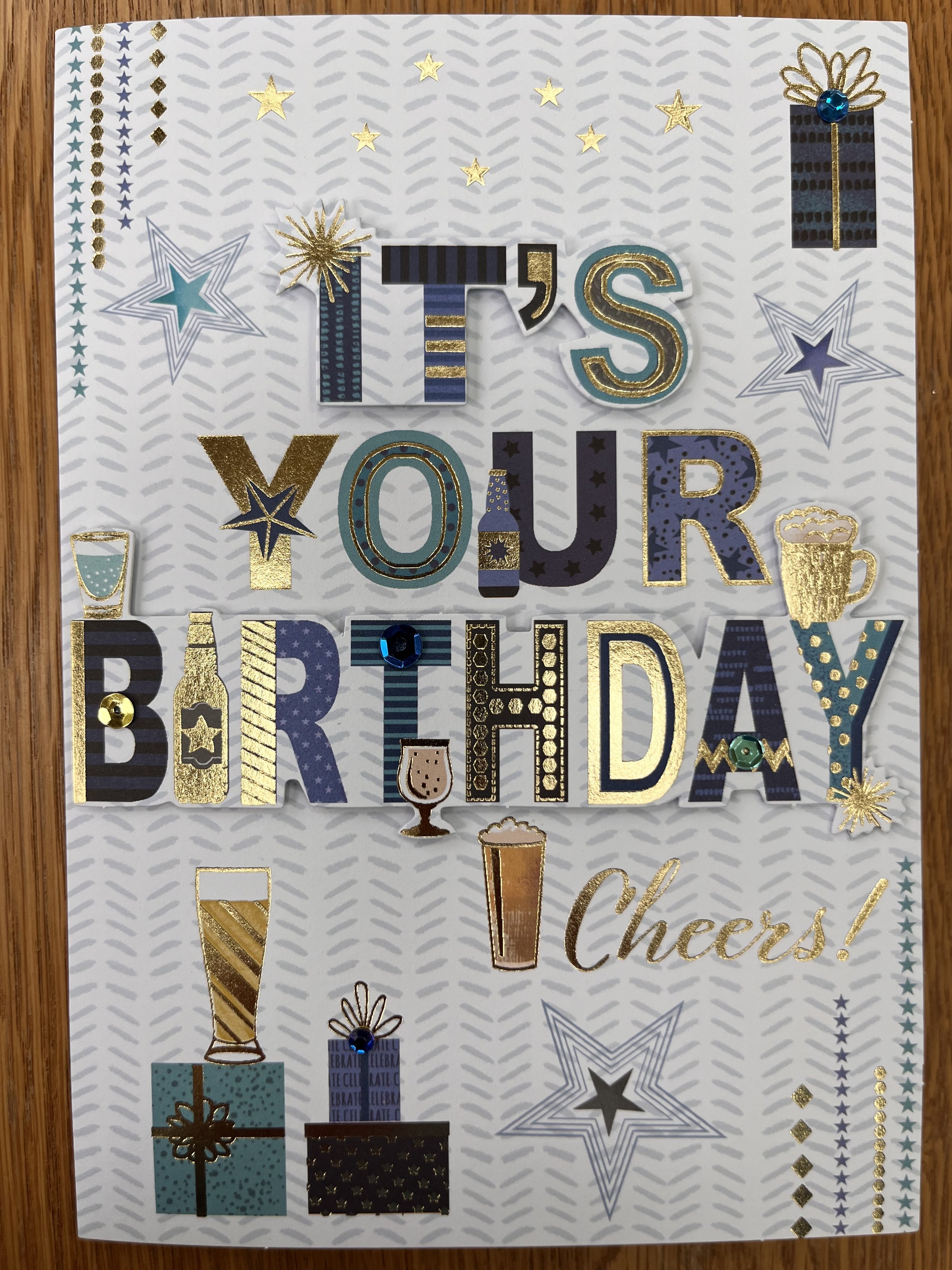 Male Open birthday card