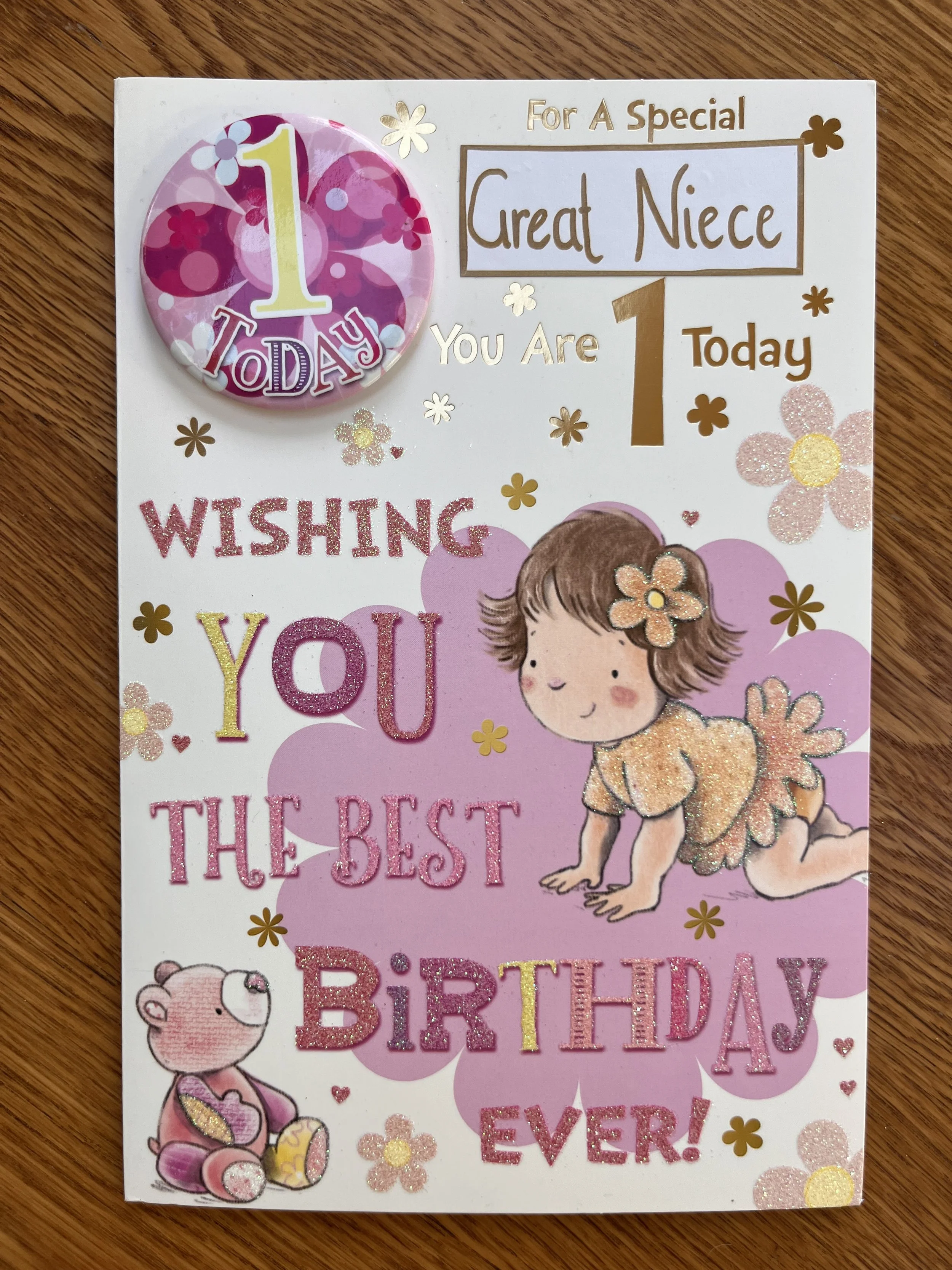 Great Niece age 1 Birthday Card