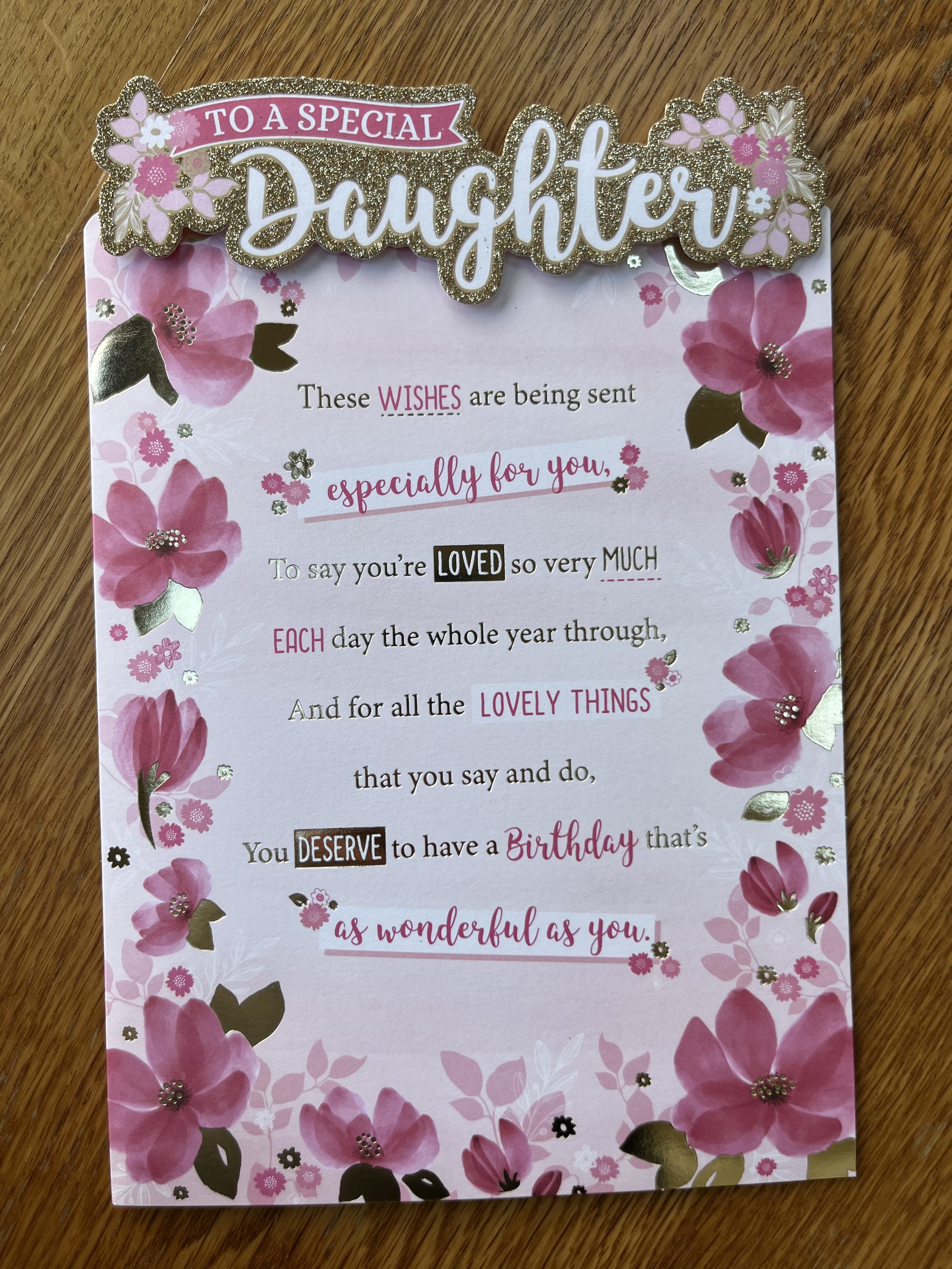 Daughter Birthday card