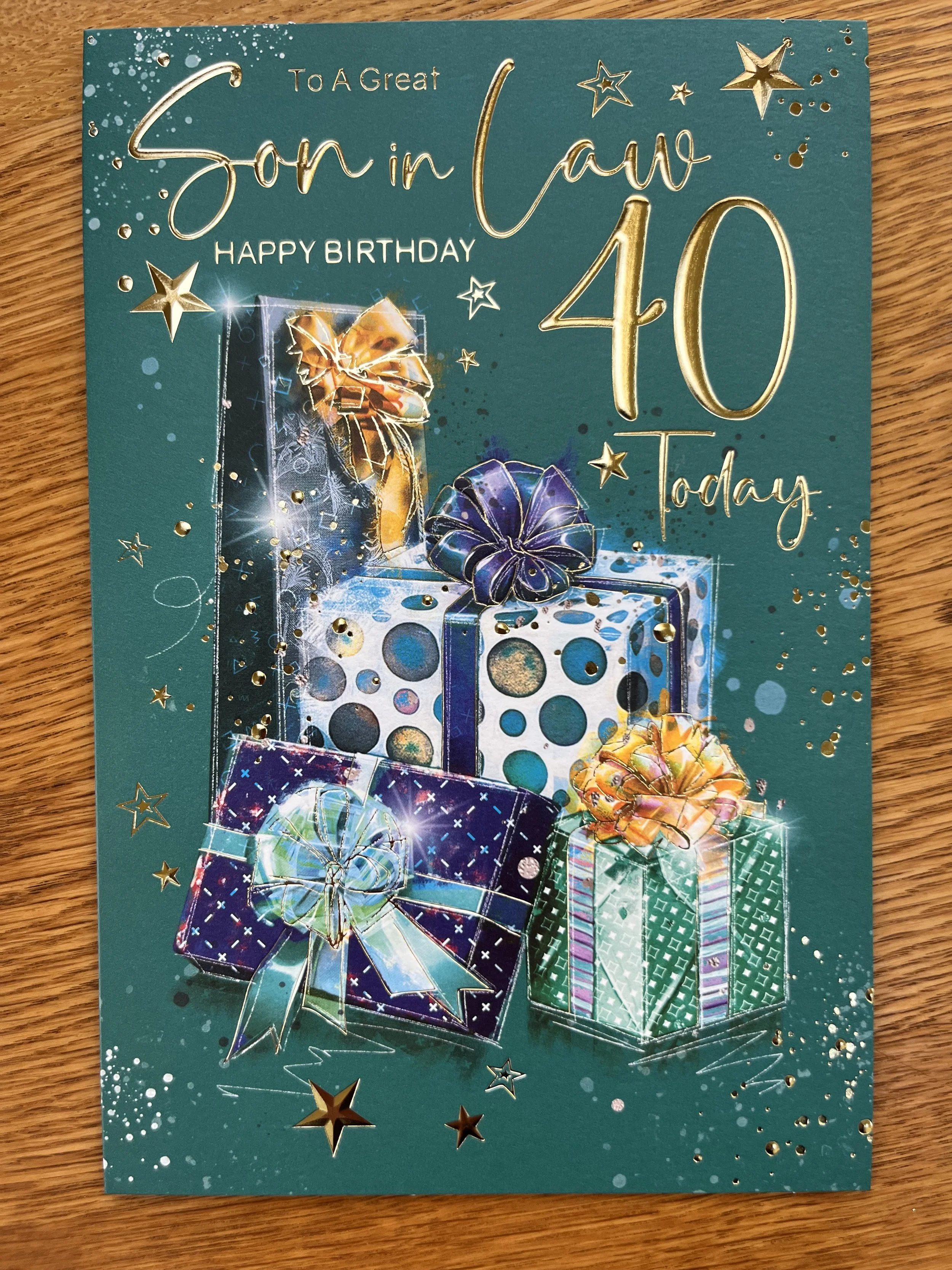 Son in law 40th Birthday card