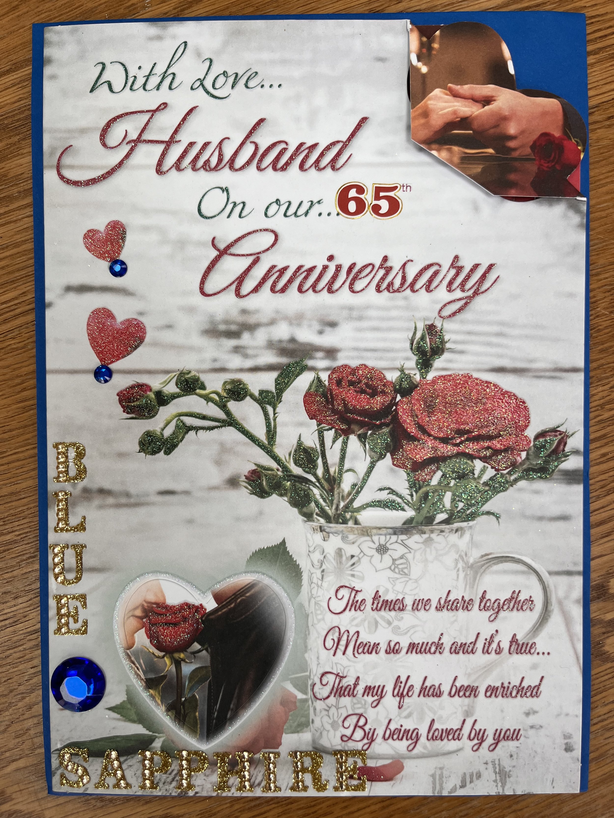 Husband 65th anniversary card