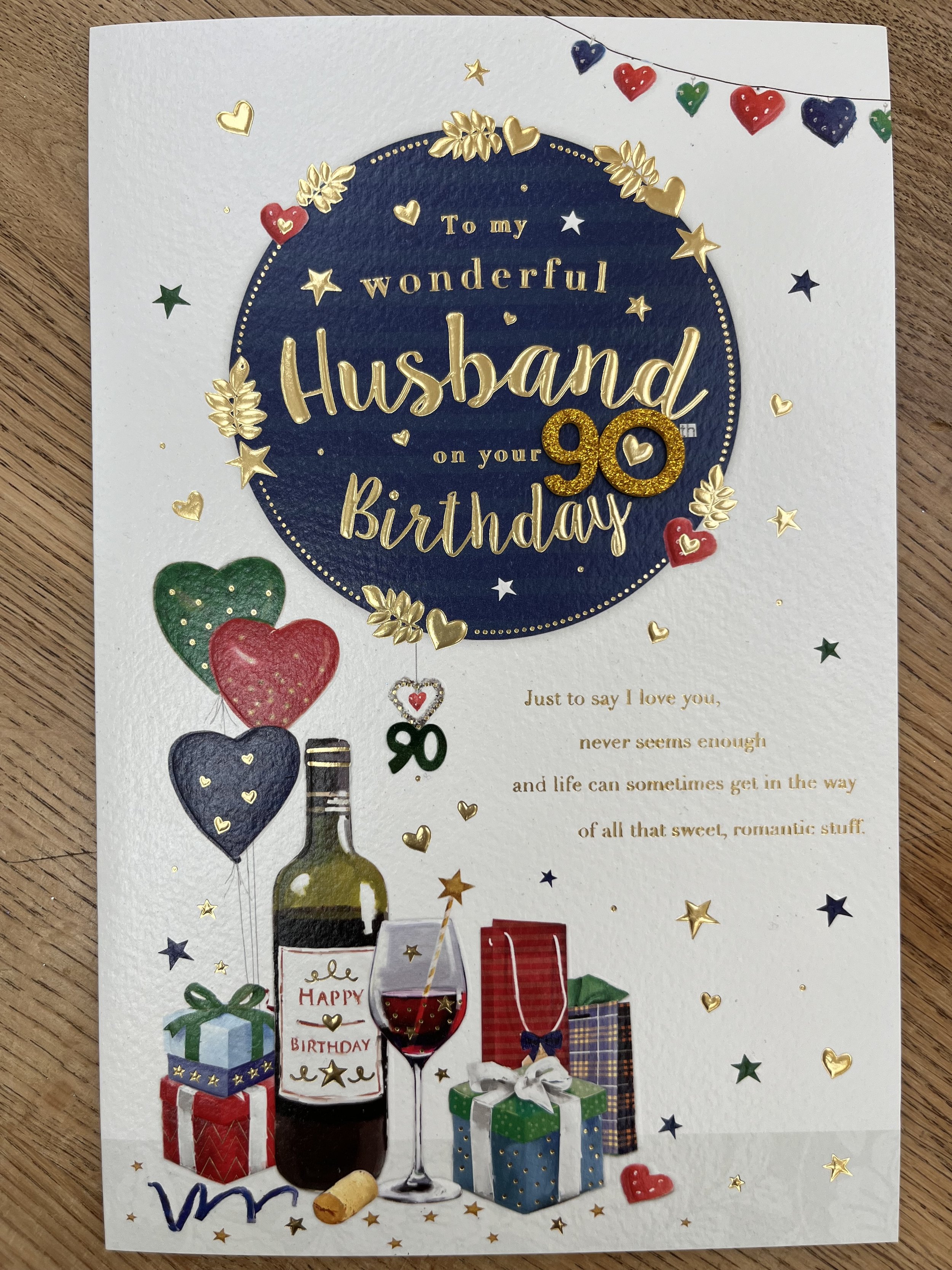 Extra Special Husband 90th birthday card