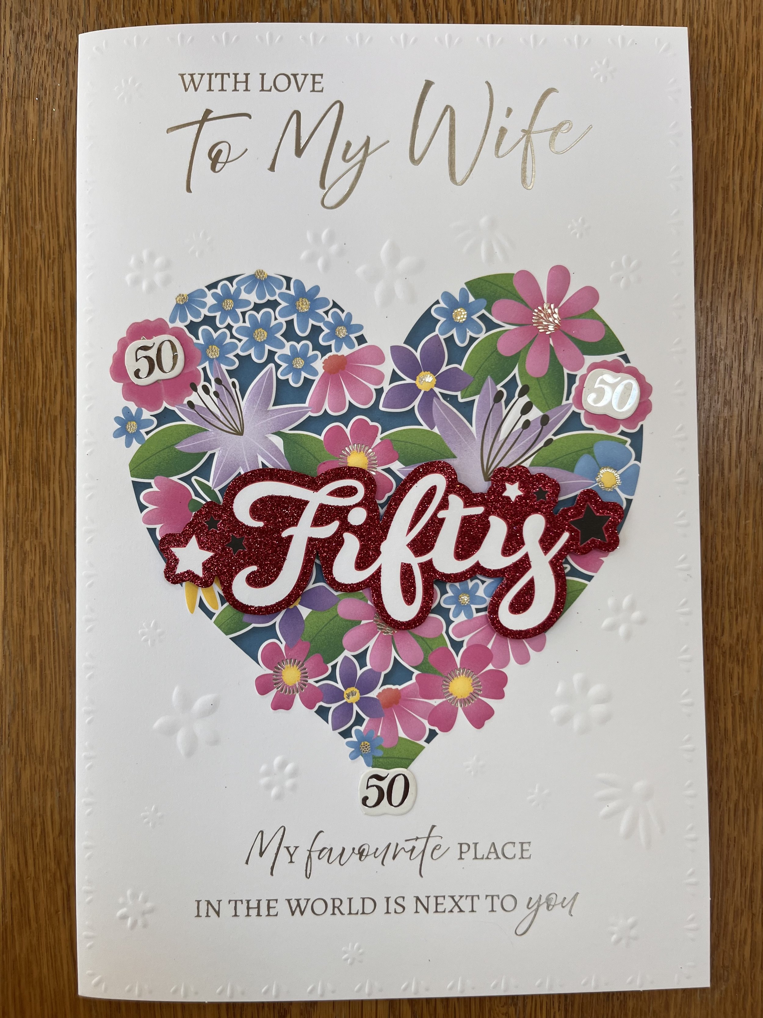 Wife 50th Birthday Card