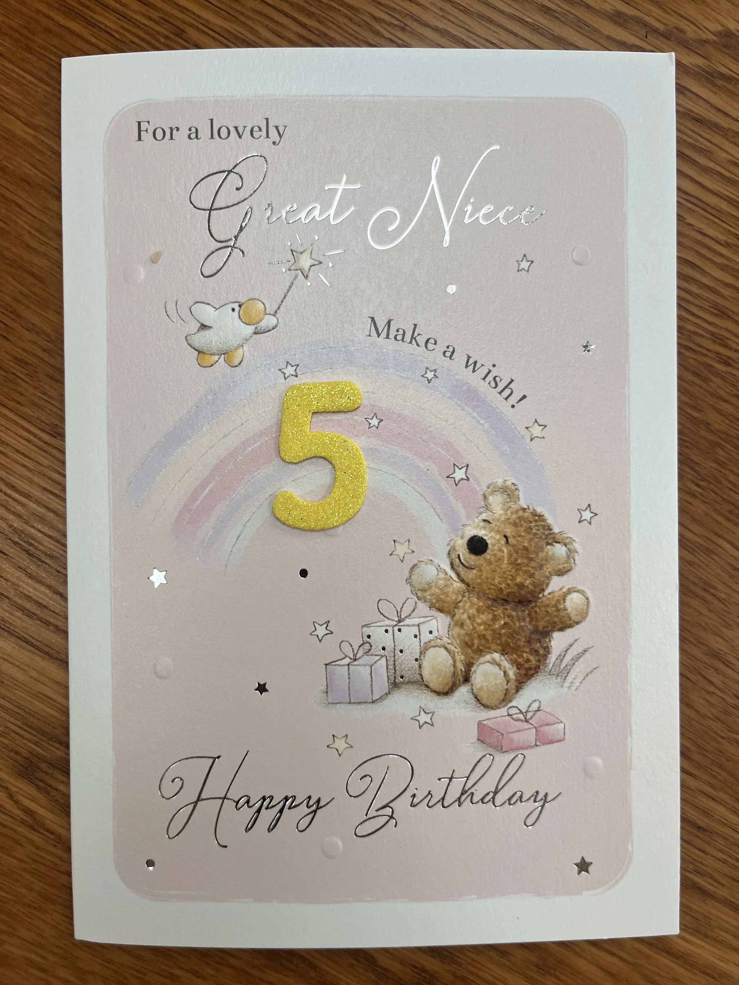 Great Niece 5th birthday card