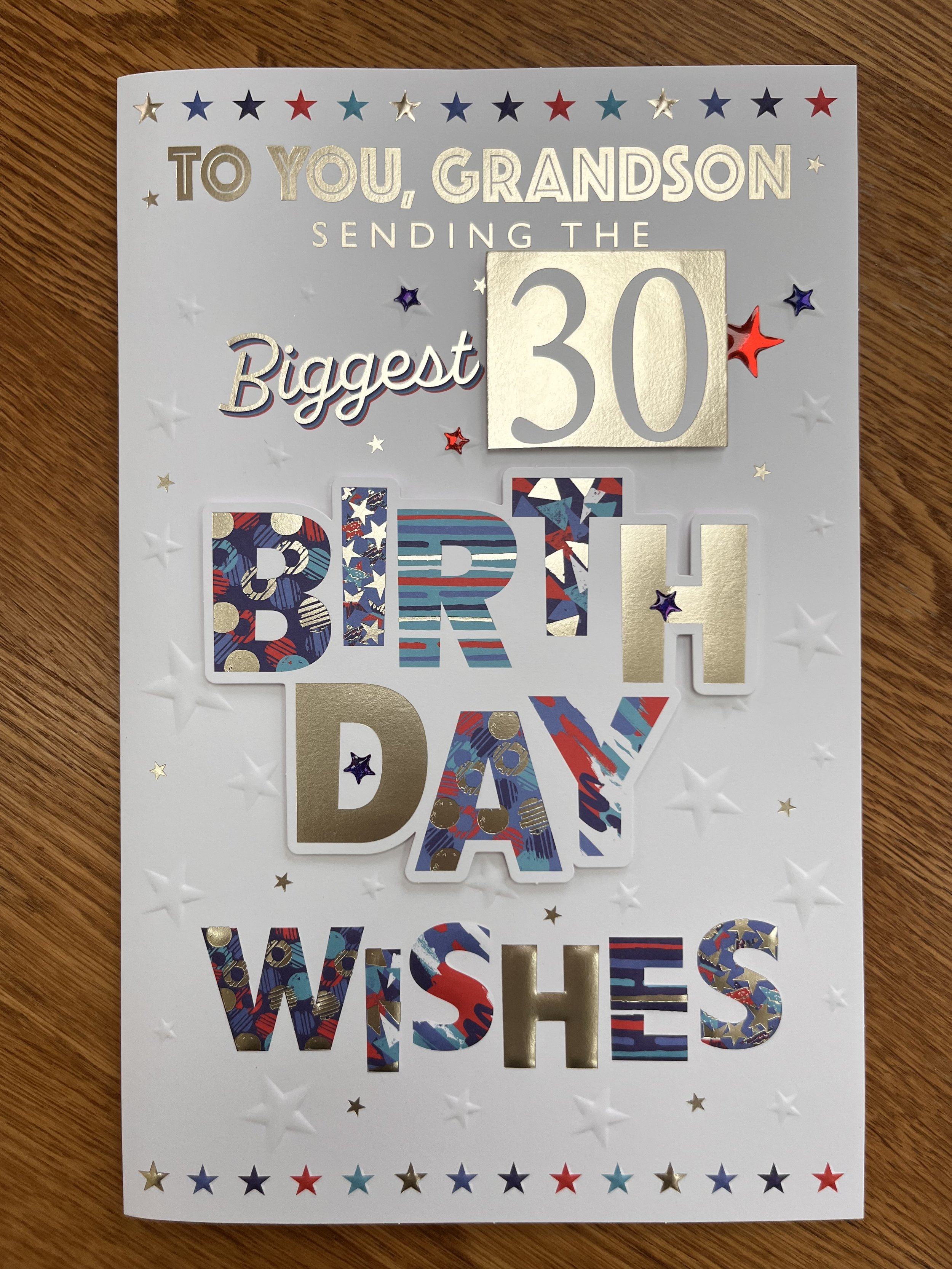 Extra Special Grandson 30th birthdaycard