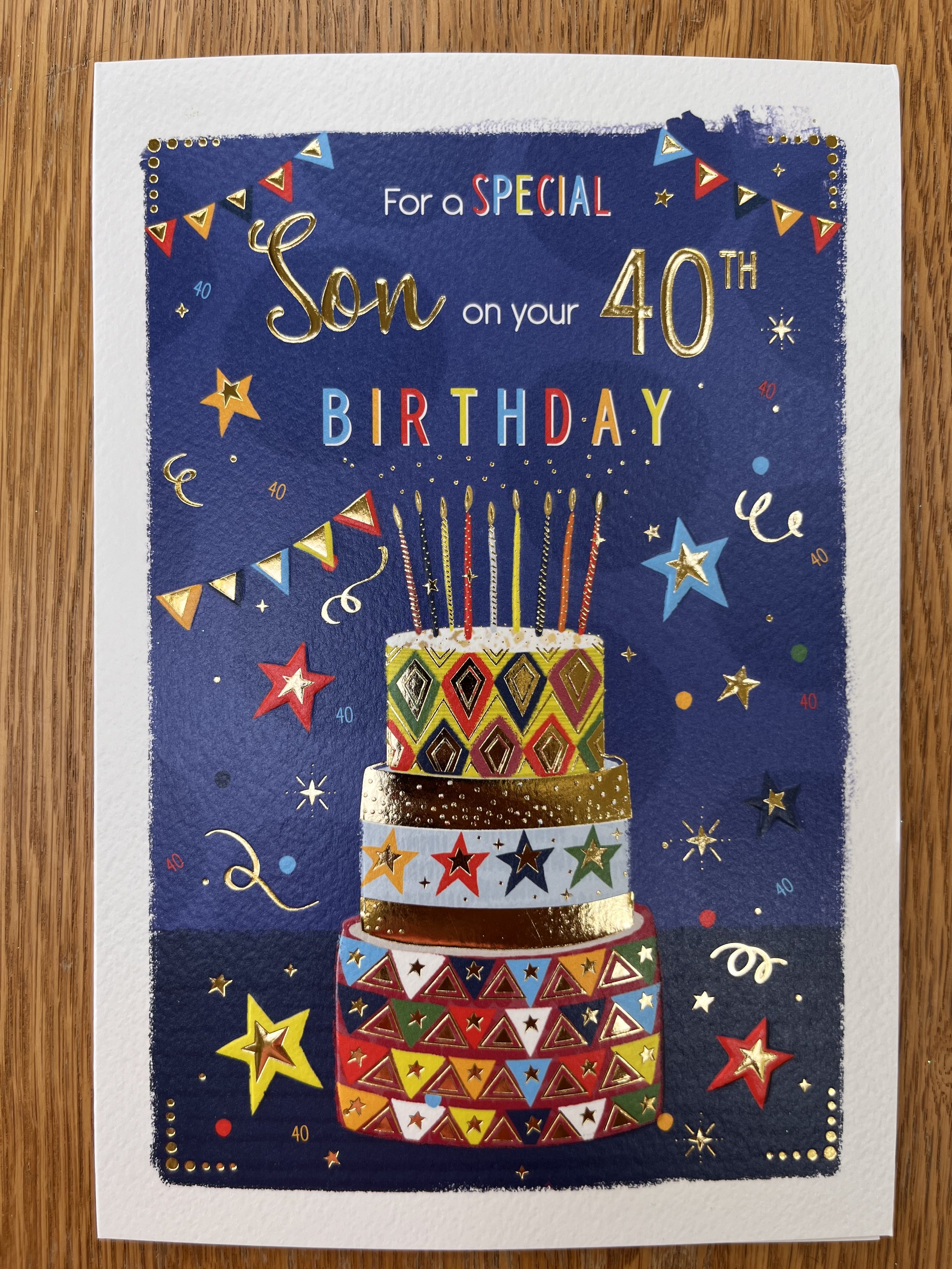 Son 40th birthday card