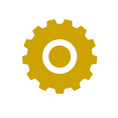 A yellow gear icon on a white background.