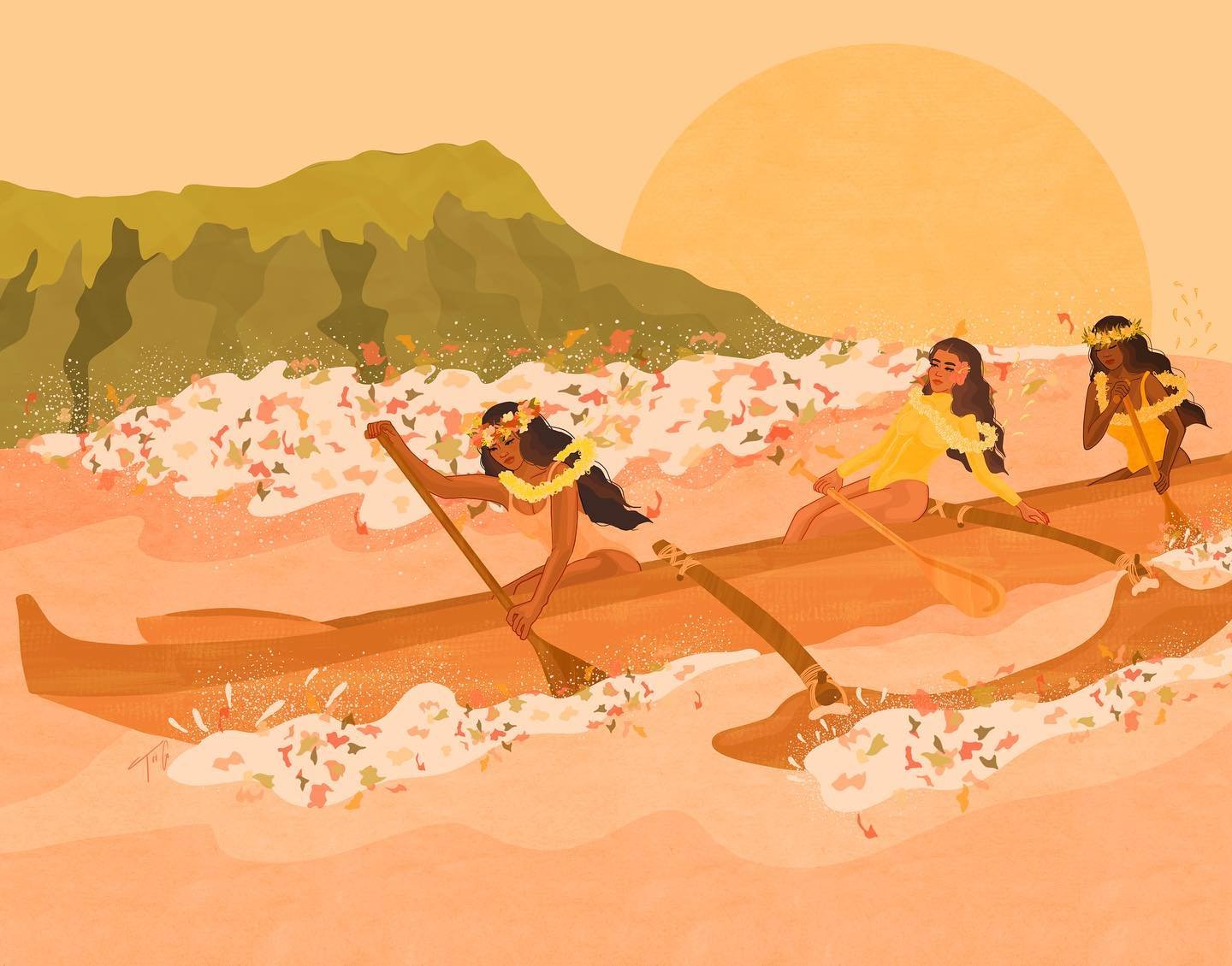 &ldquo;Mana Wa&lsquo;ahine&rdquo;

✨Happy International Women&rsquo;s Day/ Happy Women&rsquo;s Month! ✨

This month I wanted to create a piece that incorporated one of my pastimes that helped me become the woman I am today: paddling. While growing up