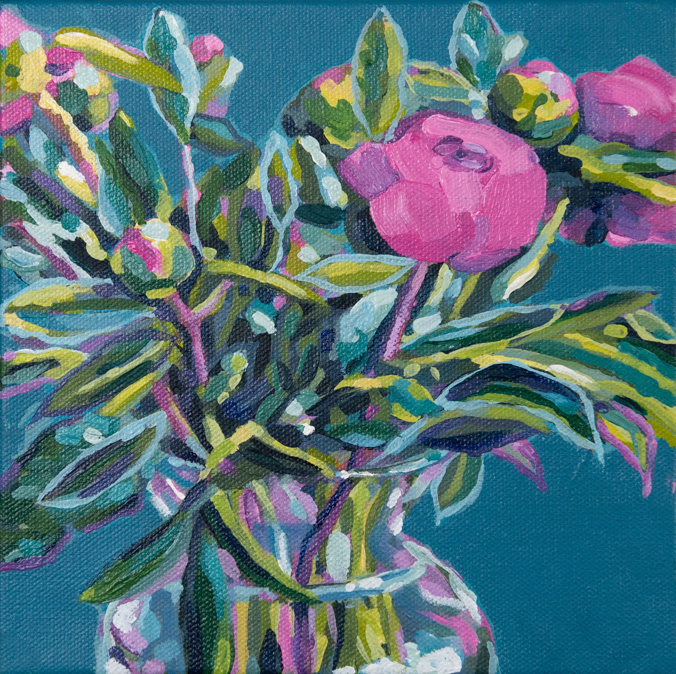 No Rain, No Flowers, 8x8", acrylic on canvas, SOLD