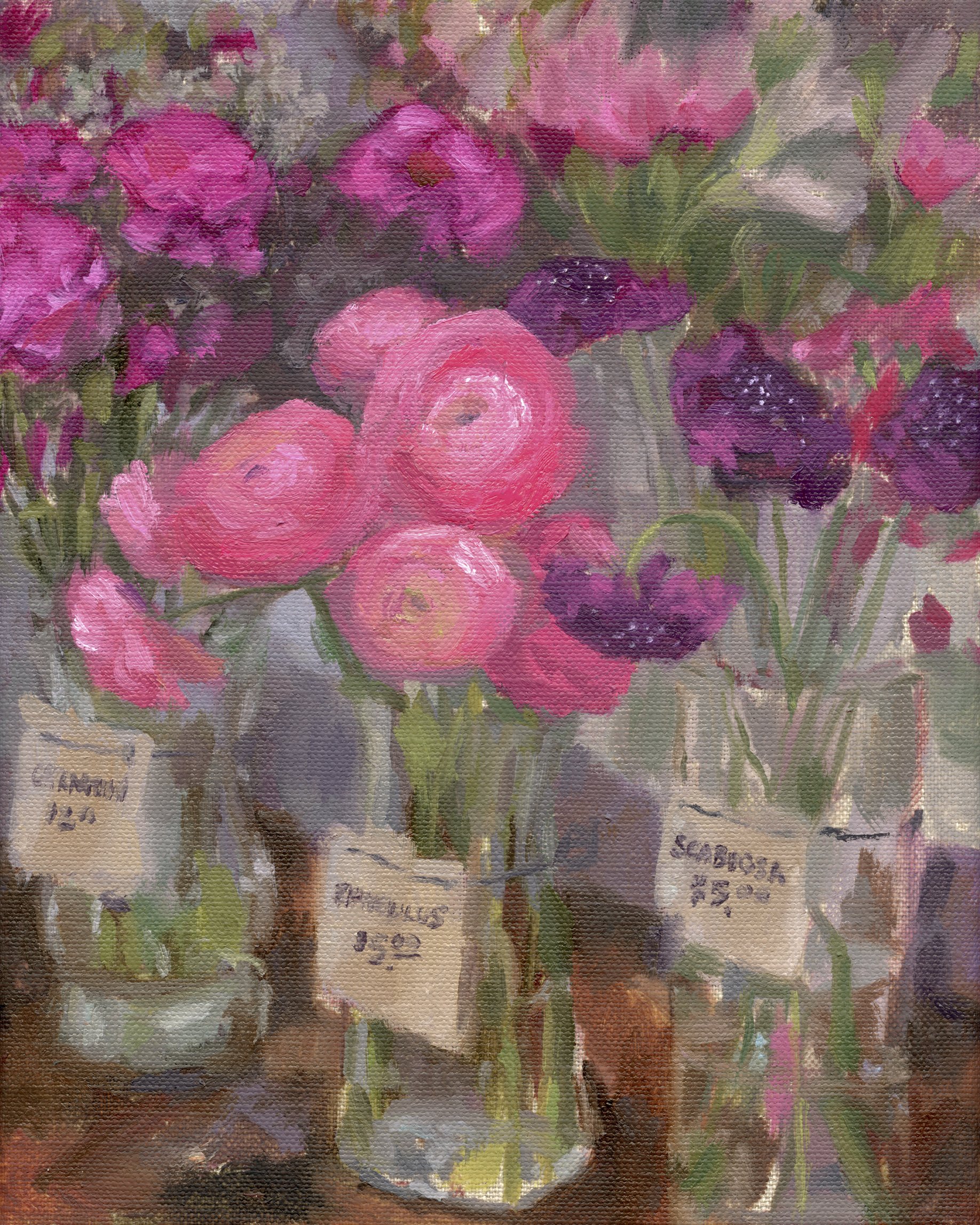 Market Flowers, 8x10", oil canvas, SOLD