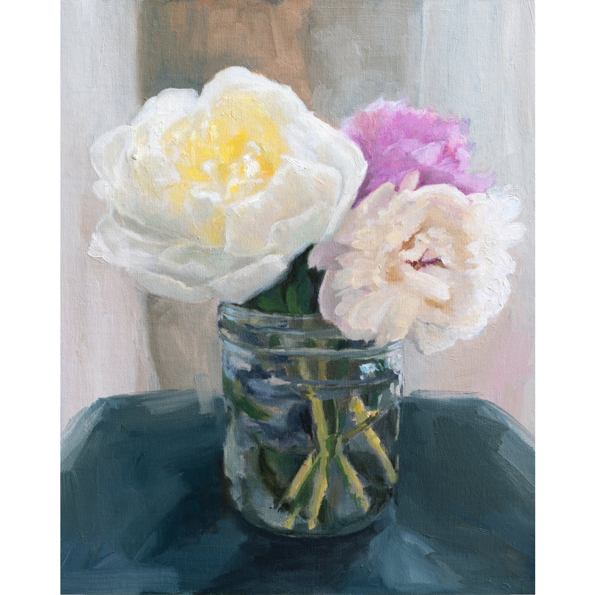 "Pastel Peonies" Fine Art Vertical PRINT