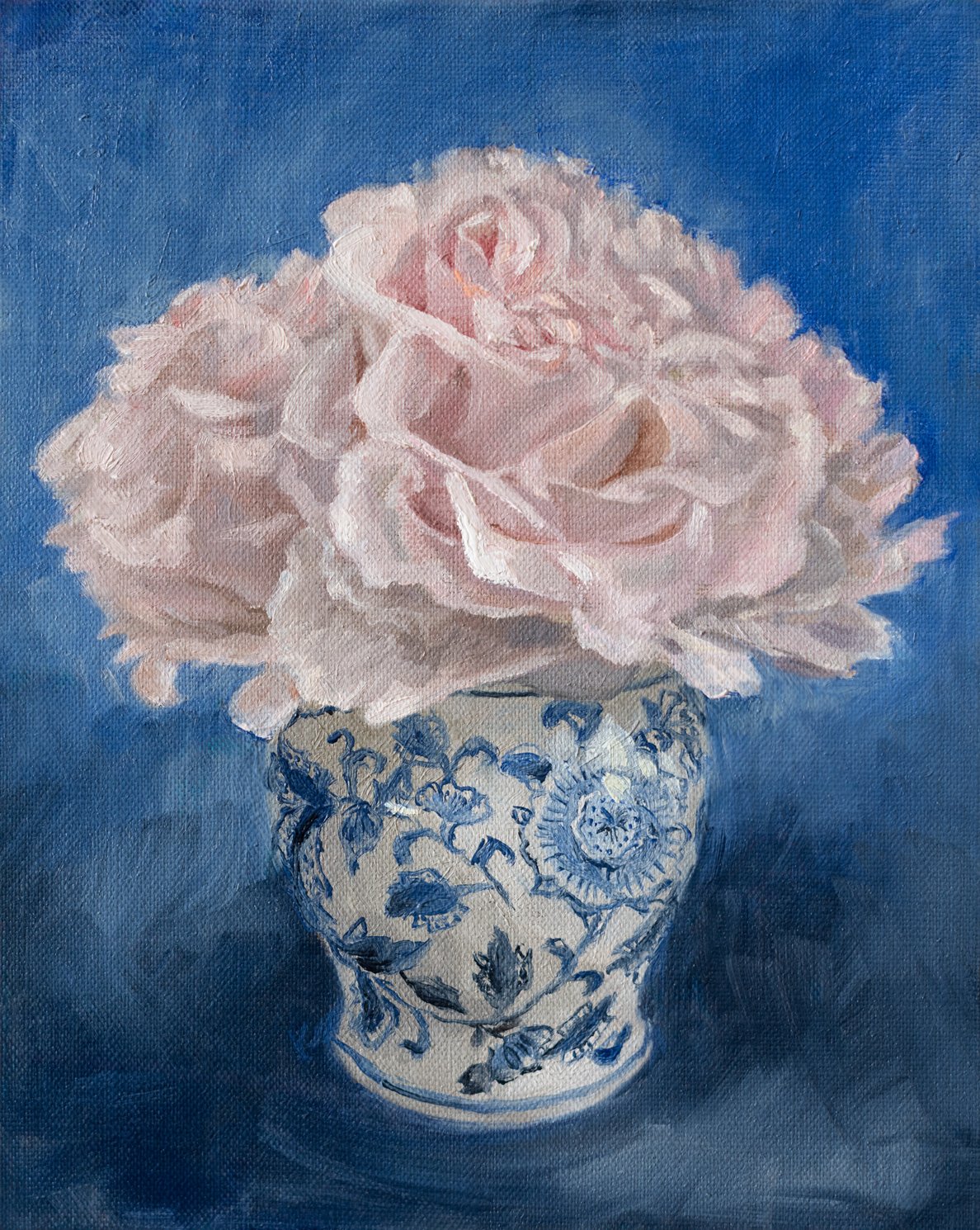 "Pink in Blue" Fine Art Vertical PRINT