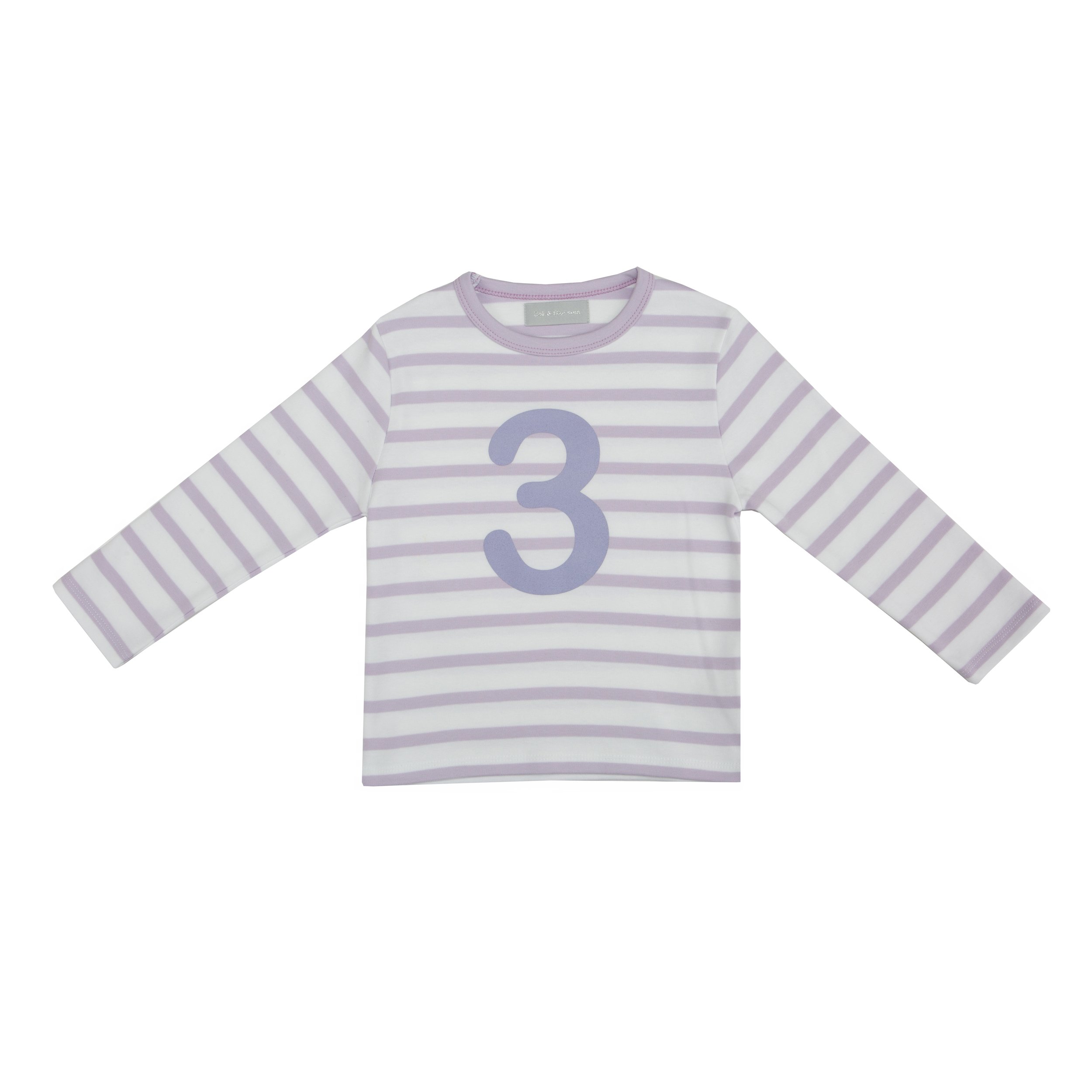 PARMA VIOLET & WHITE BRETON STRIPED NUMBER 3 T SHIRT